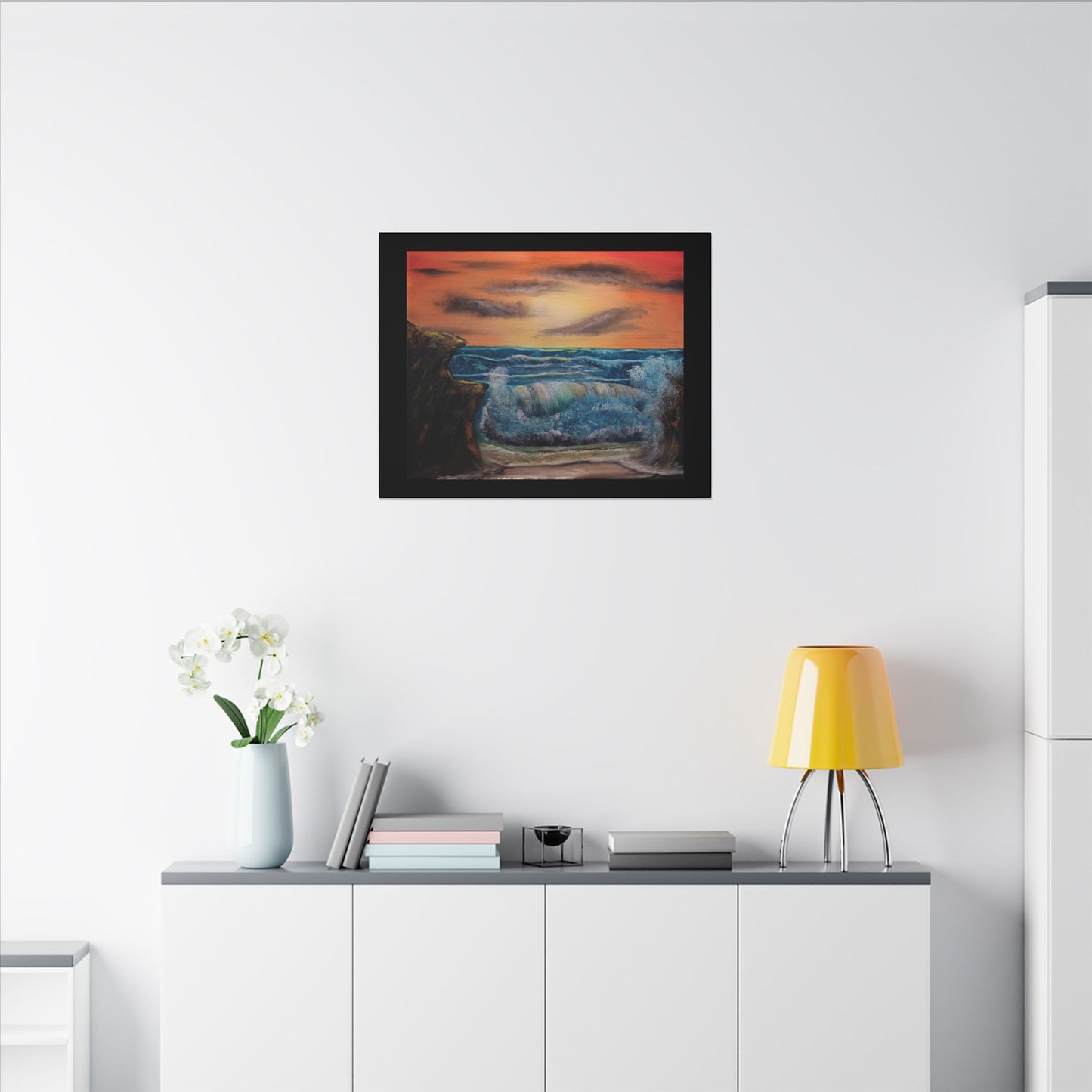 Sunset Ocean Wave Canvas Print — Seascape Wall Art