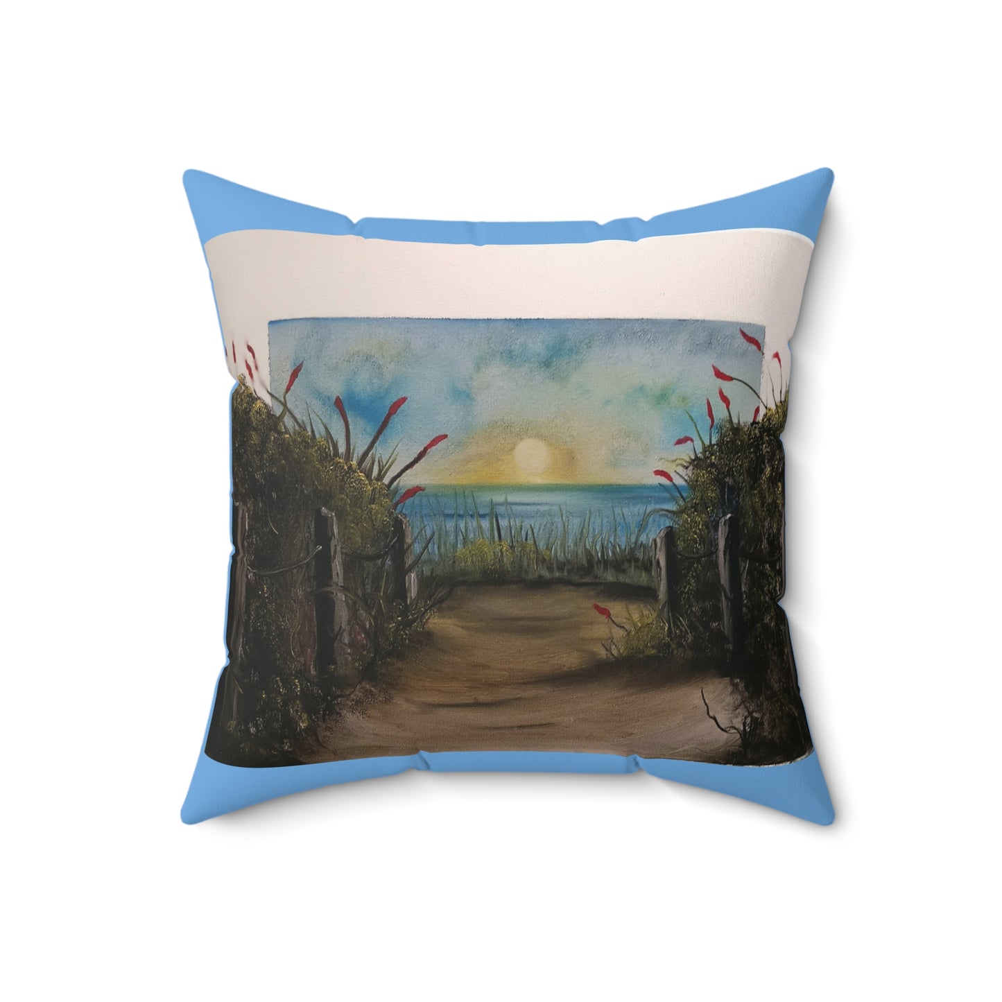 Day at the Beach...Spun Polyester Square Pillow