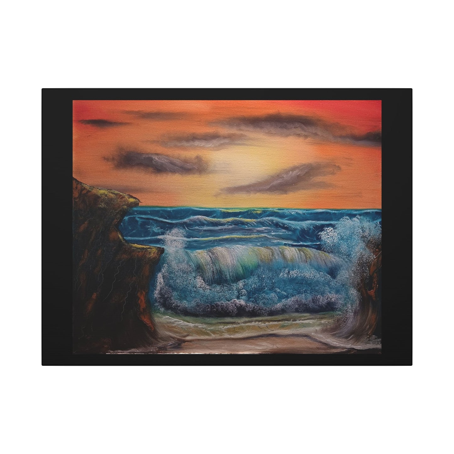 Sunset Ocean Wave Canvas Print — Seascape Wall Art