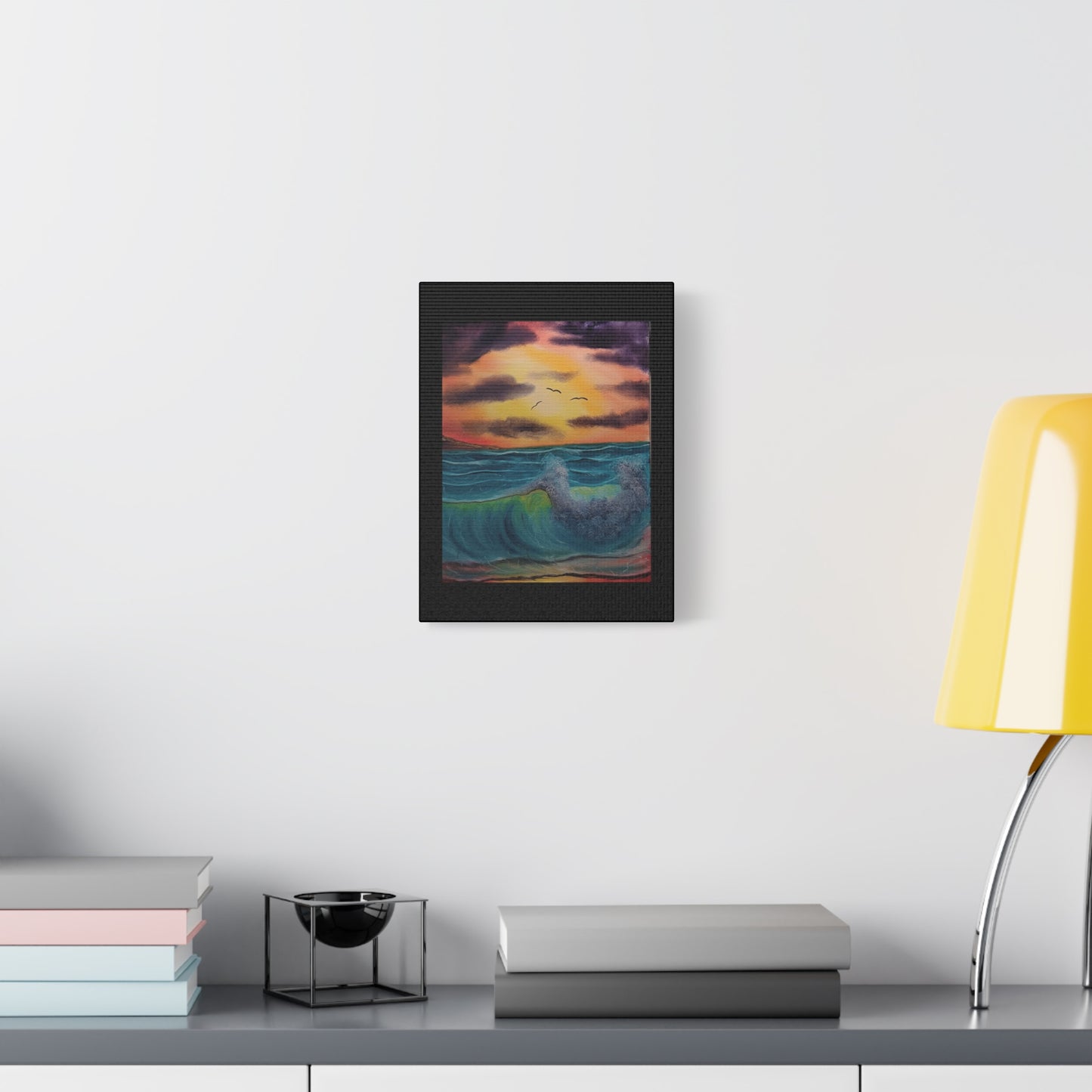 Sunset Ocean Wave Matte Canvas Wall Art — Stretched 1.25"