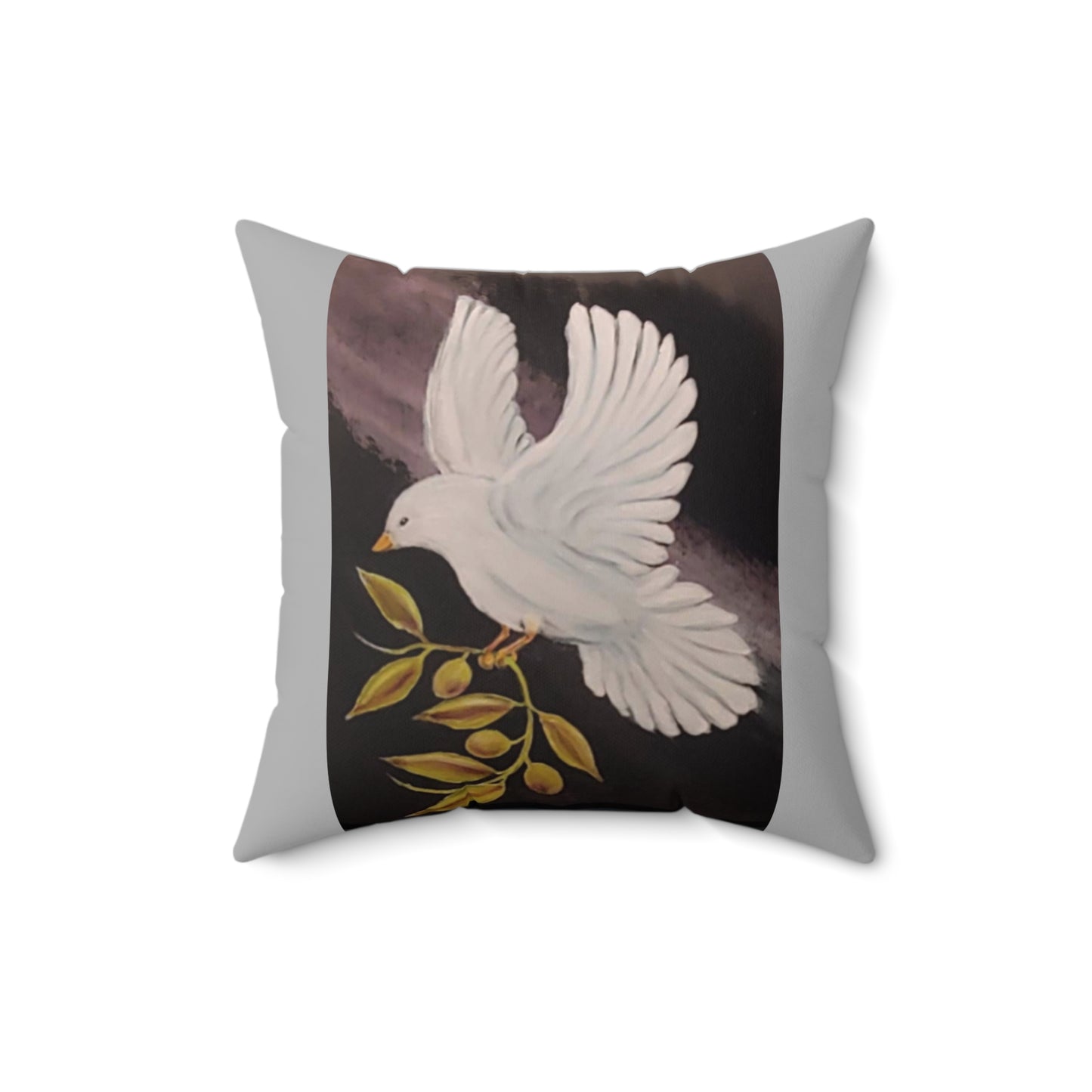 Dove With an Olive Branch...Spun Polyester Square Pillow