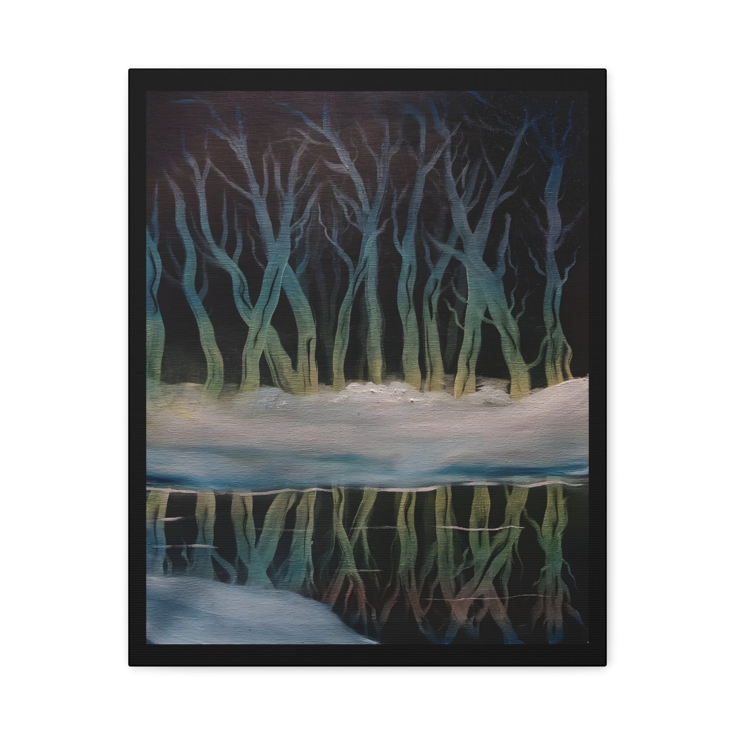 Winter Forest Reflection Matte Canvas Wall Art