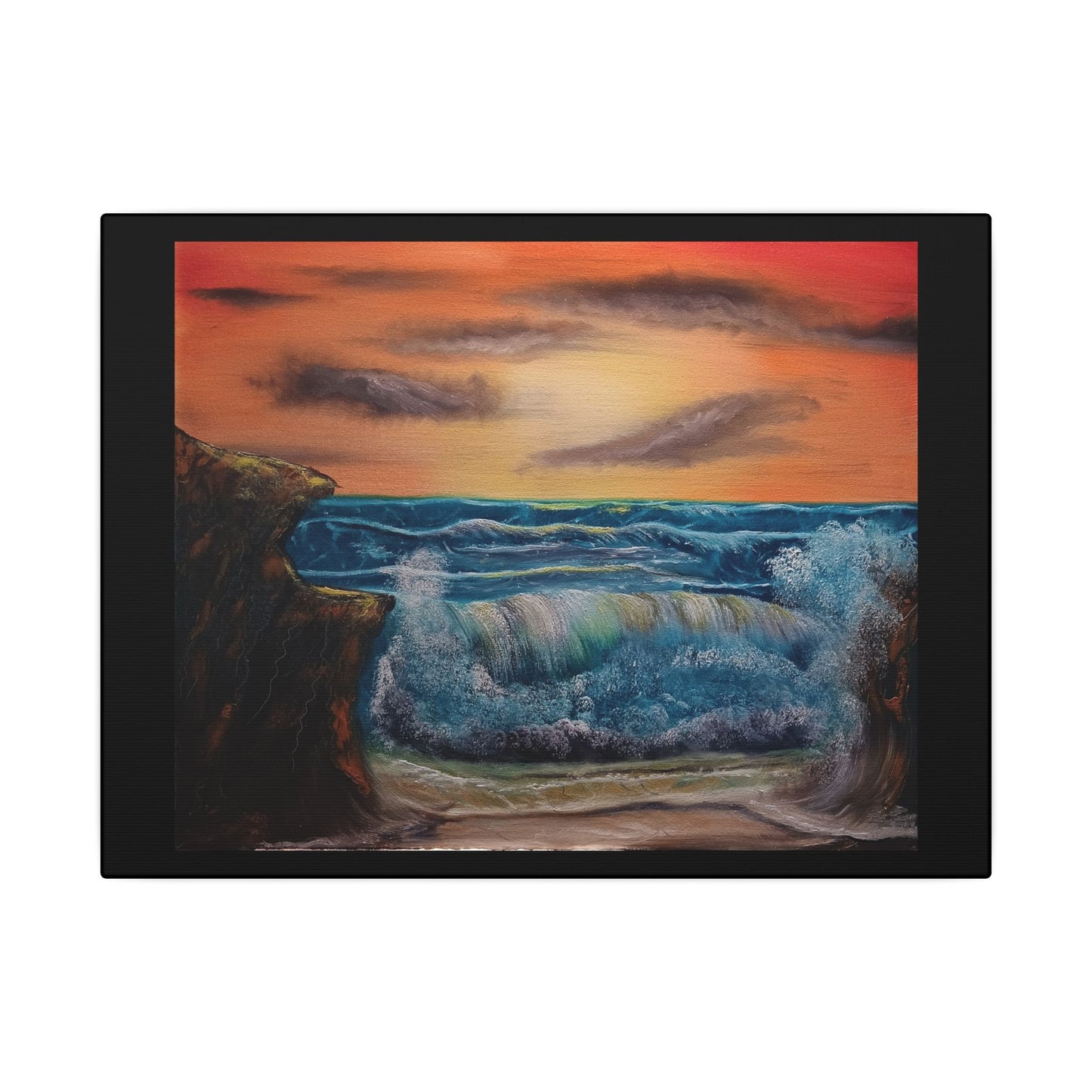 Sunset Ocean Wave Canvas Print — Seascape Wall Art