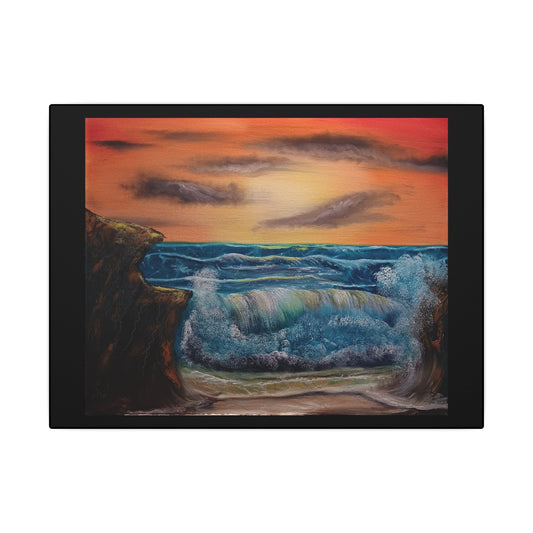 Sunset Ocean Wave Canvas Print — Seascape Wall Art