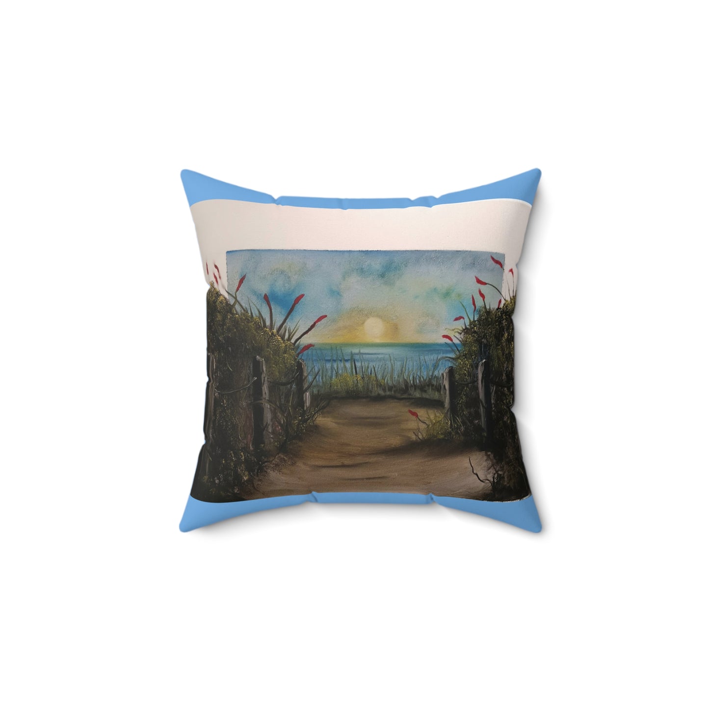 Day at the Beach...Spun Polyester Square Pillow