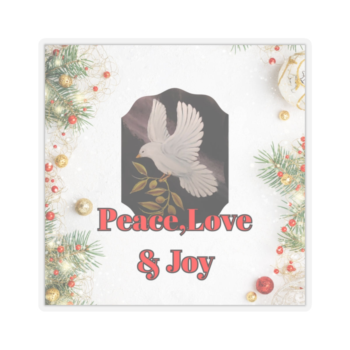 Peace Love & Joy Kiss-Cut Stickers