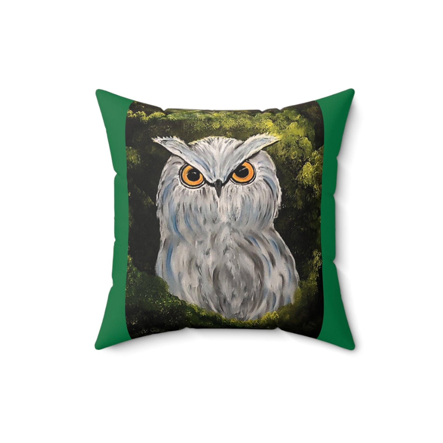 Owl looking at you Spun Polyester Square Pillow