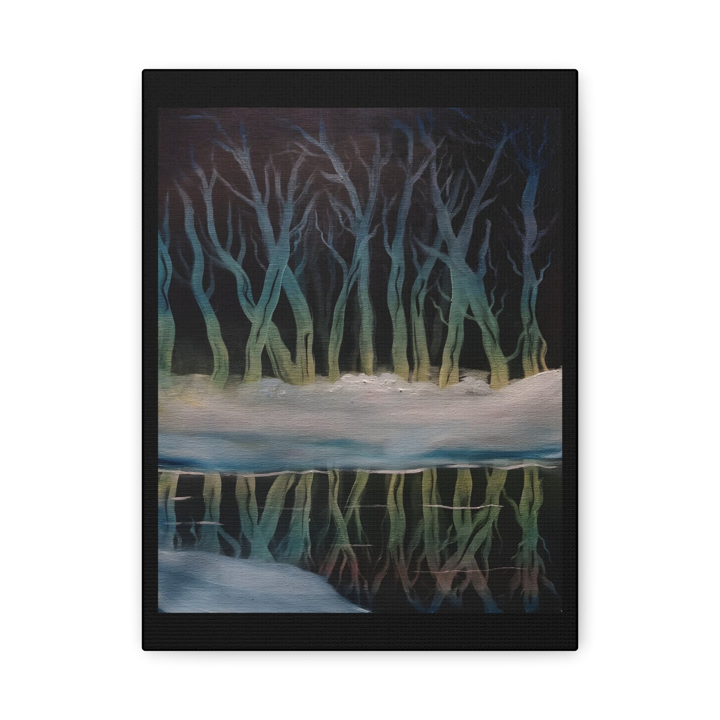 Winter Forest Reflection Matte Canvas Wall Art