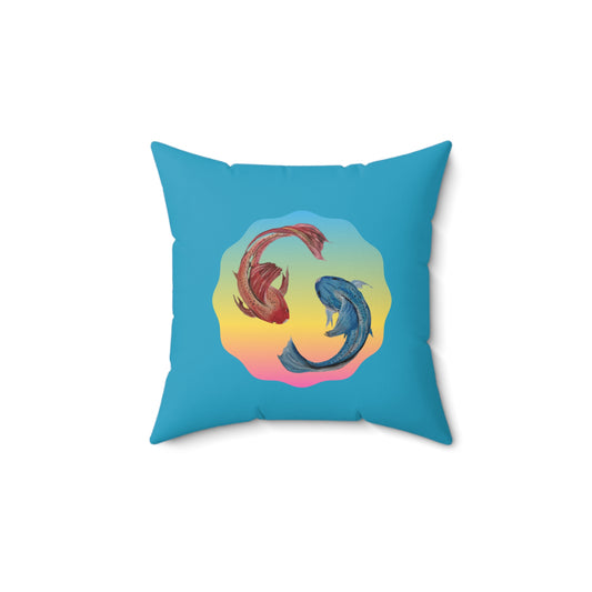 Fire and Ice Fishes...Spun Polyester Square Pillow