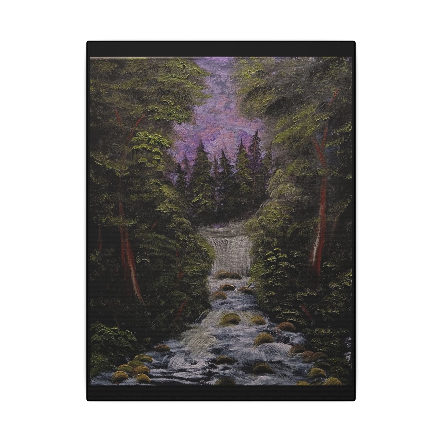 Waterfall Forest Canvas Wall Art — Matte Stretched Nature Print