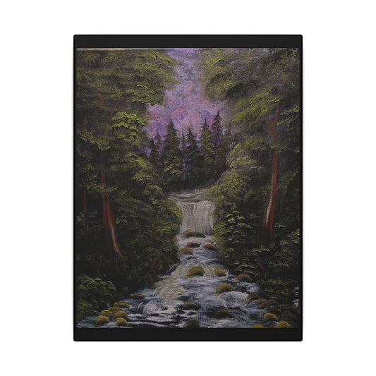 Waterfall Forest Canvas Wall Art — Matte Stretched Nature Print