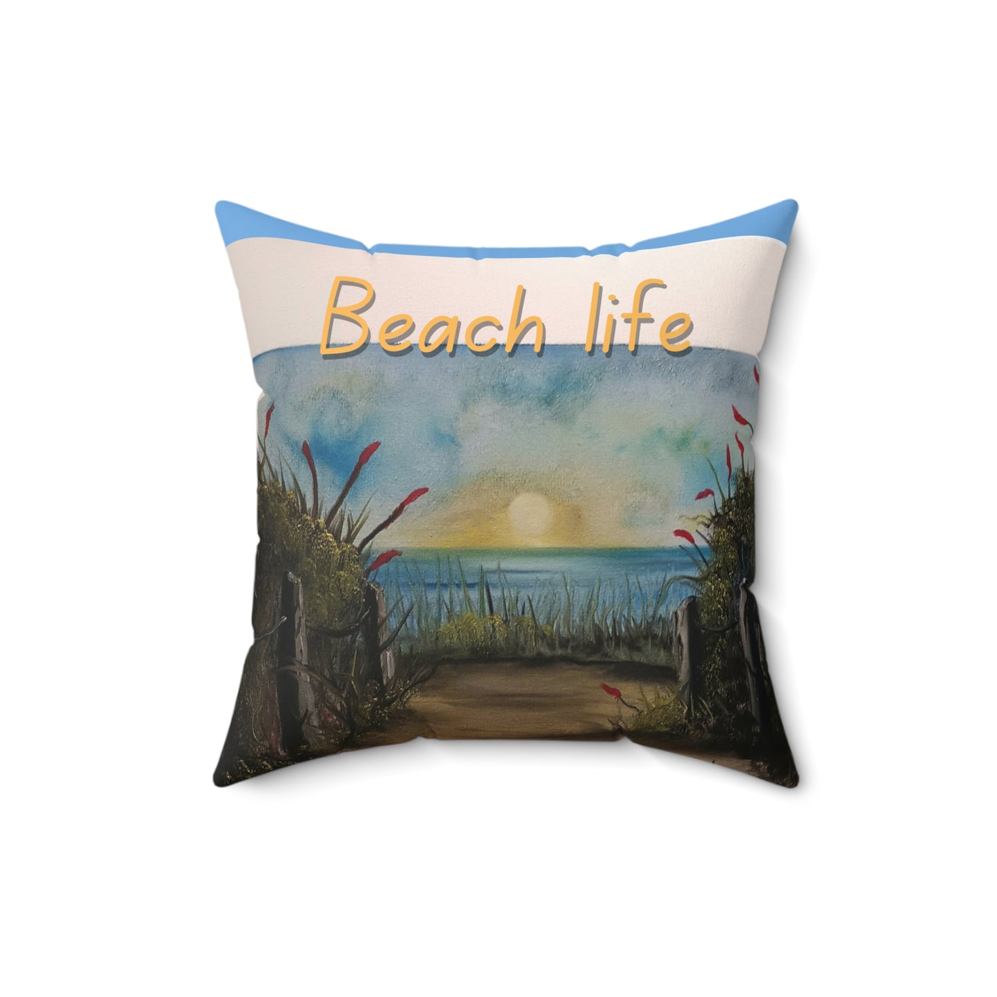 Beach Life Spun Polyester Square Pillow