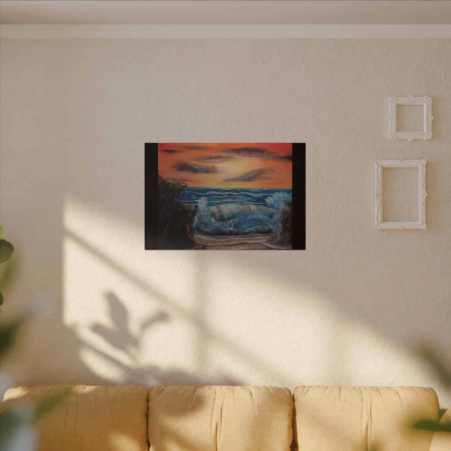 Sunset Ocean Wave Canvas Print — Seascape Wall Art