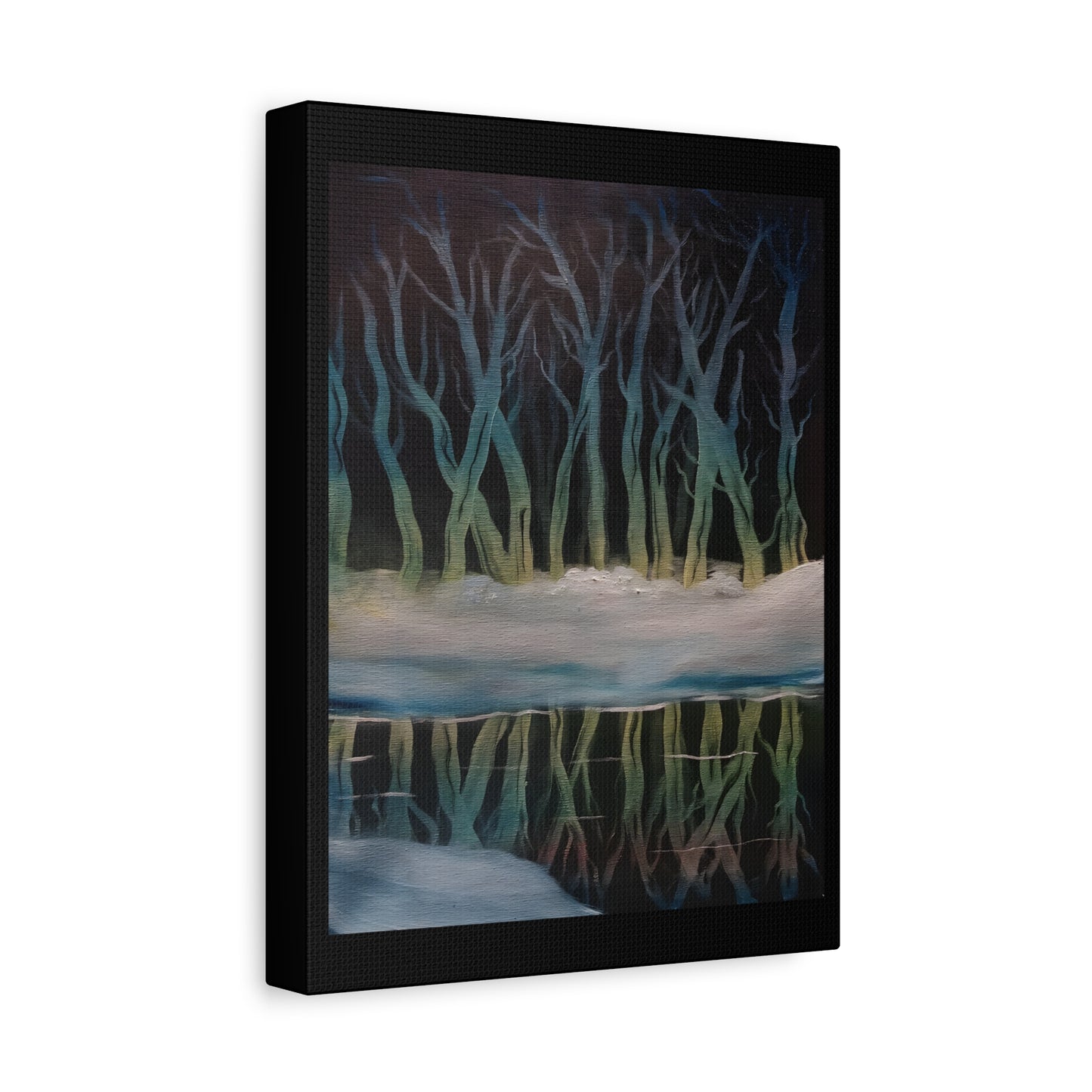 Winter Forest Reflection Matte Canvas Wall Art