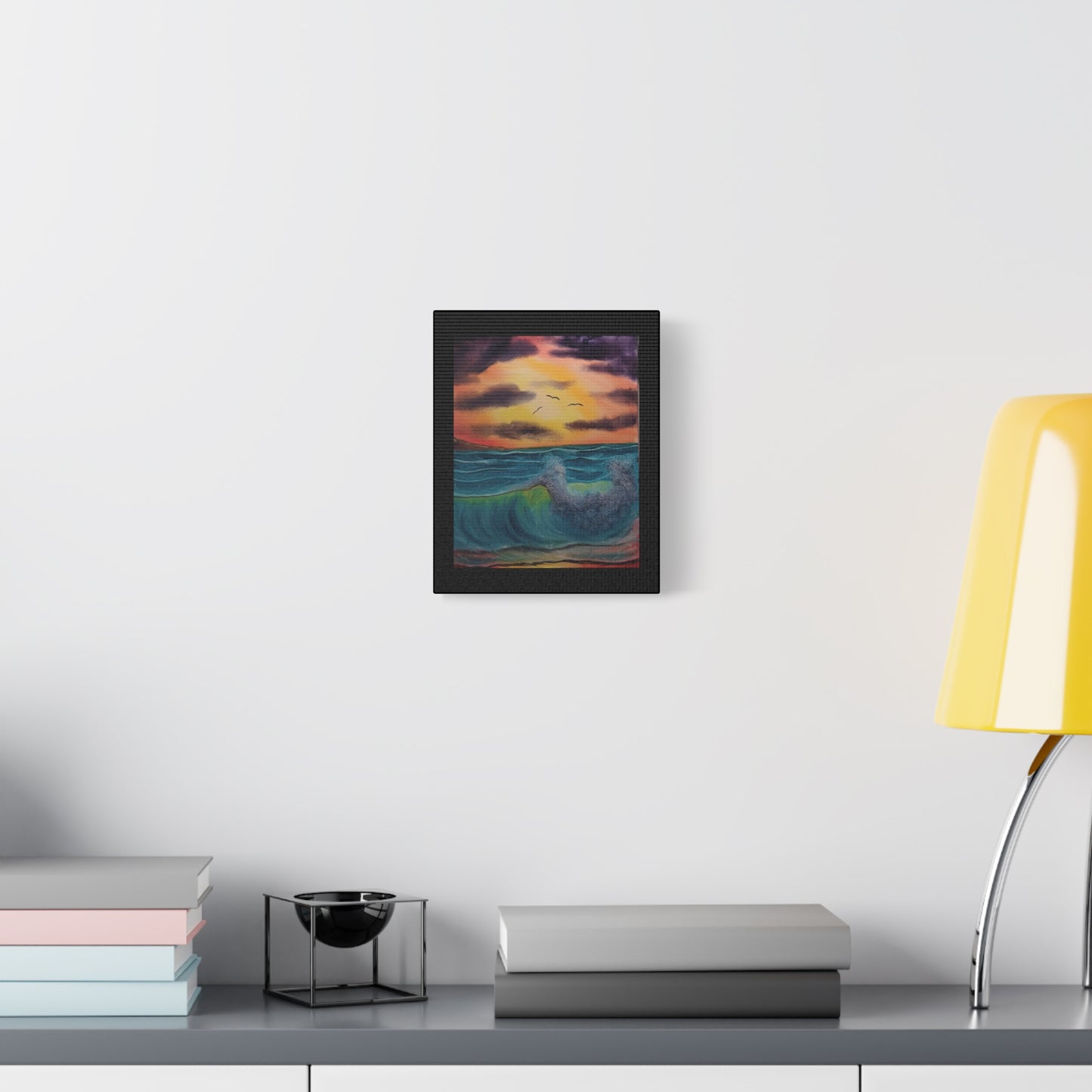 Sunset Ocean Wave Matte Canvas Wall Art — Stretched 1.25"