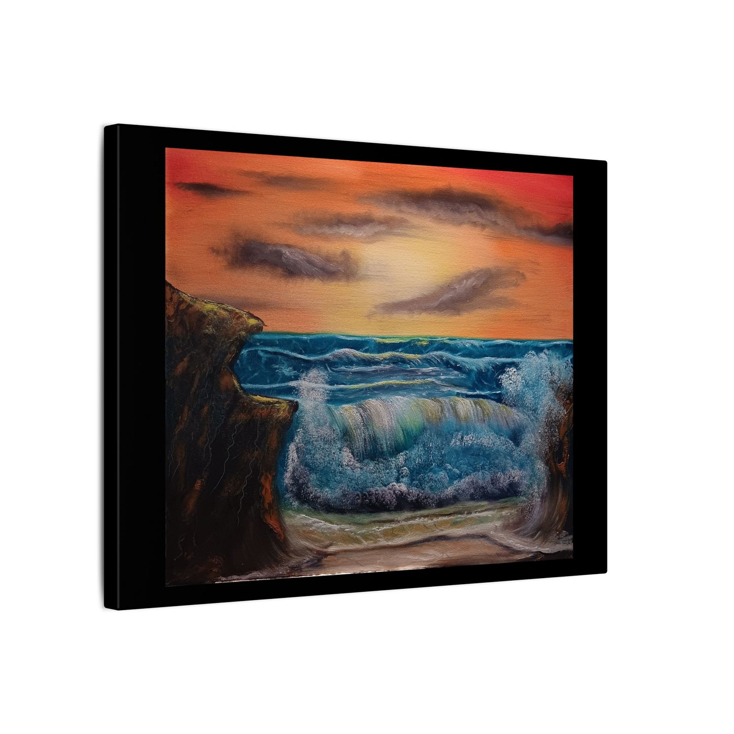 Sunset Ocean Wave Canvas Print — Seascape Wall Art
