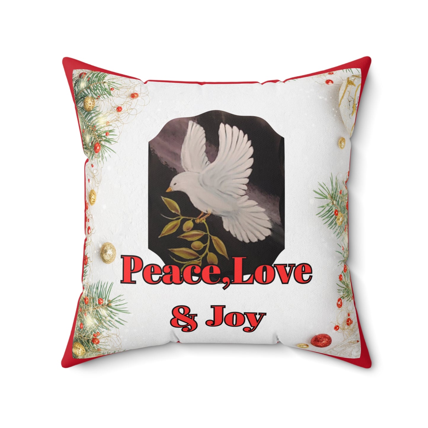 Peace love & Joy pillow Spun Polyester Square Pillow