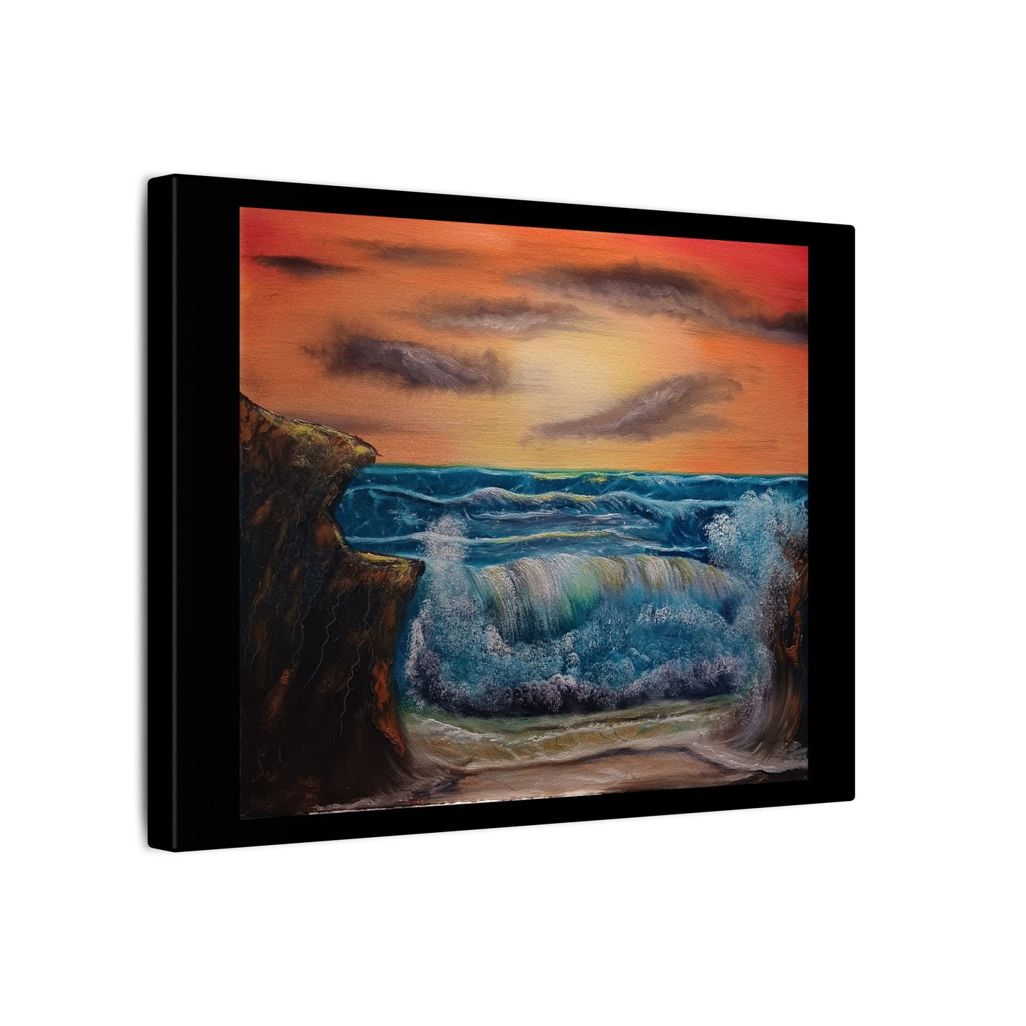 Sunset Ocean Wave Canvas Print — Seascape Wall Art