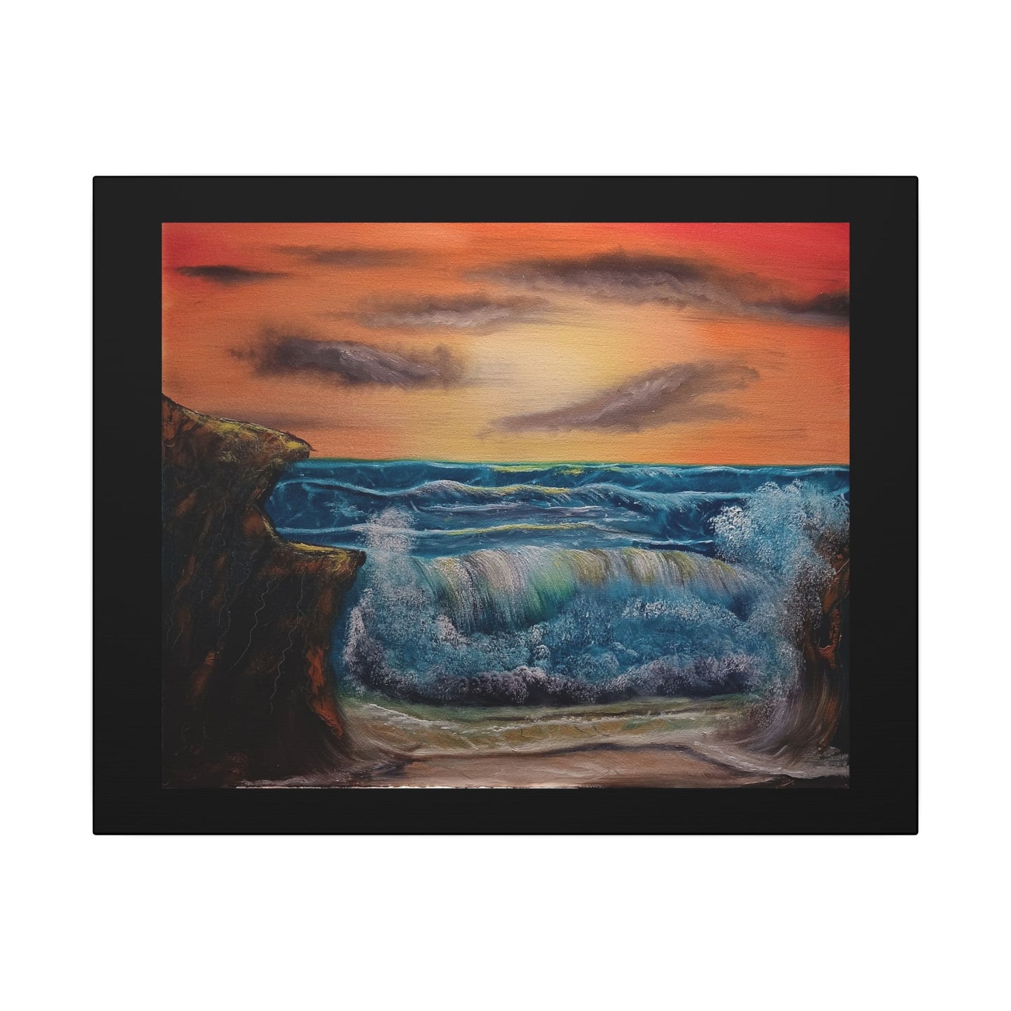 Sunset Ocean Wave Canvas Print — Seascape Wall Art