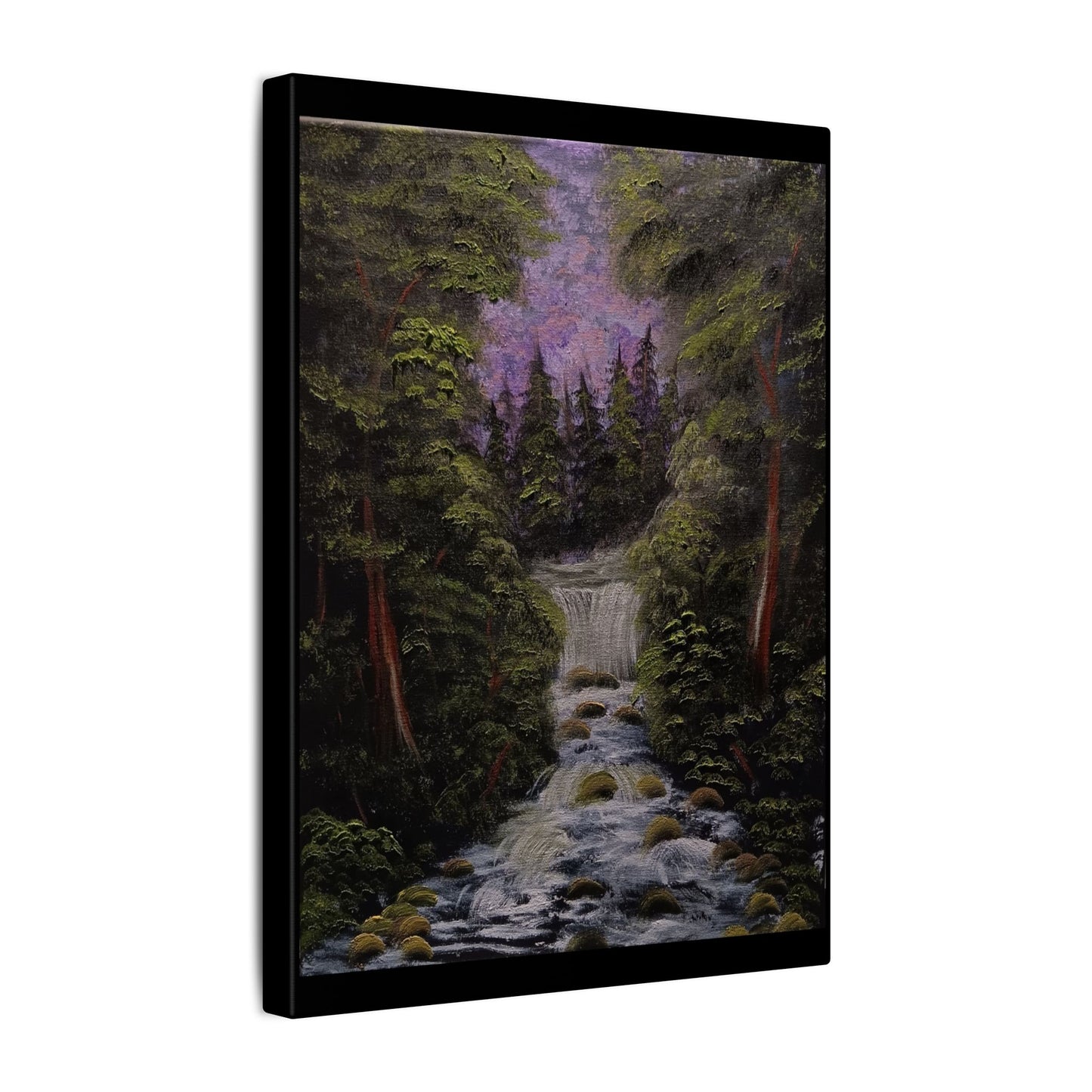 Waterfall Forest Canvas Wall Art — Matte Stretched Nature Print