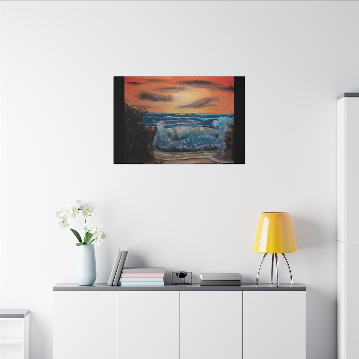 Sunset Ocean Wave Canvas Print — Seascape Wall Art