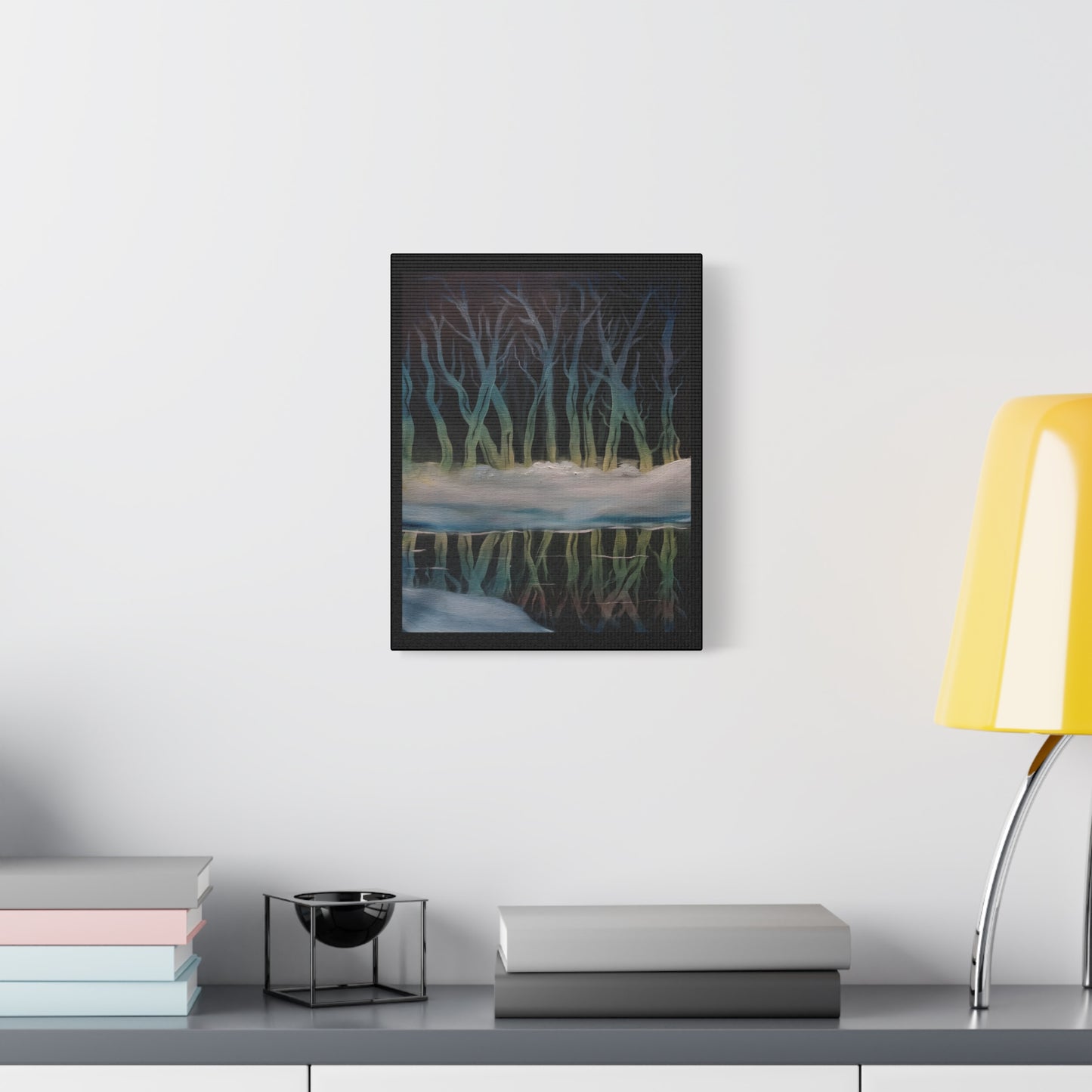 Winter Forest Reflection Matte Canvas Wall Art