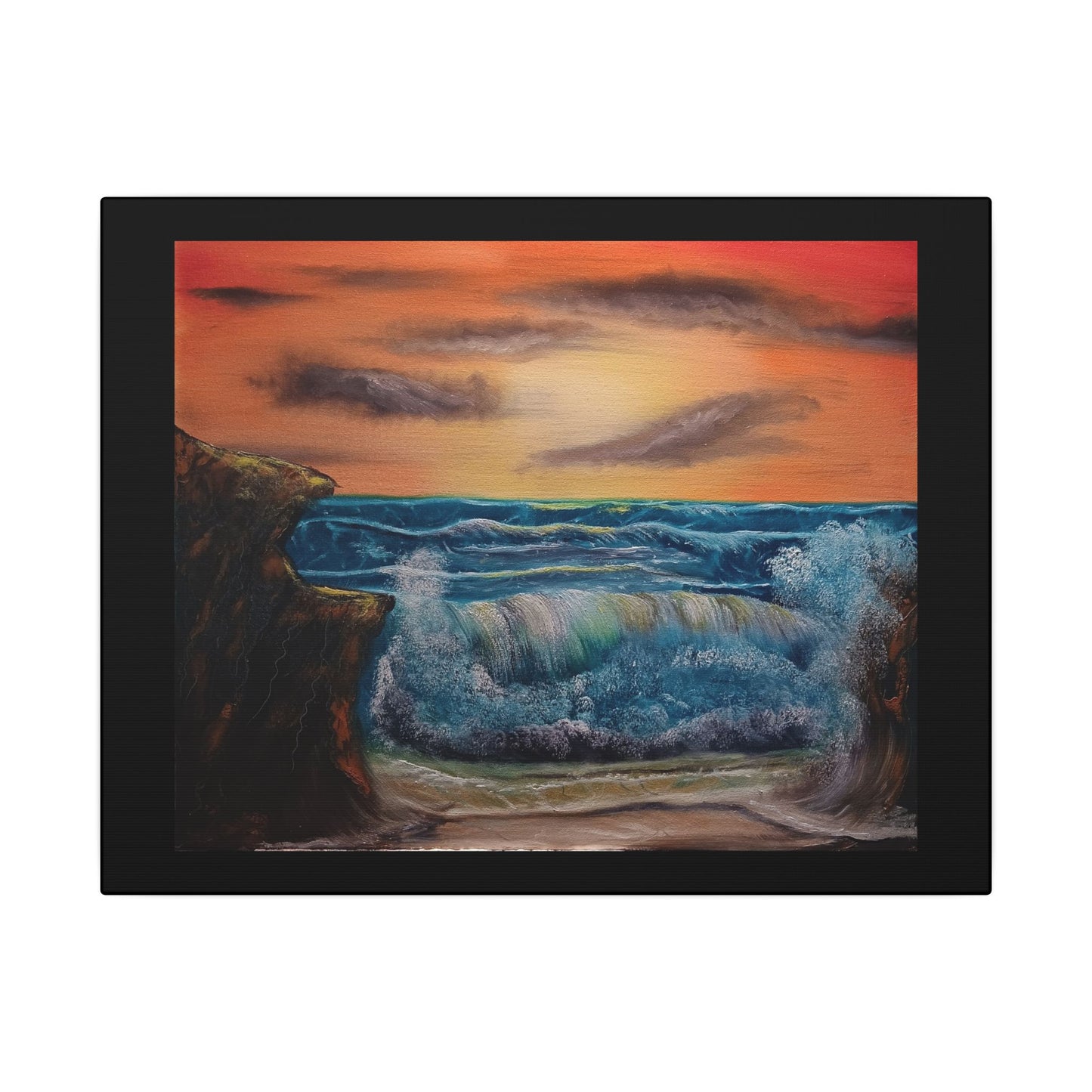 Sunset Ocean Wave Canvas Print — Seascape Wall Art