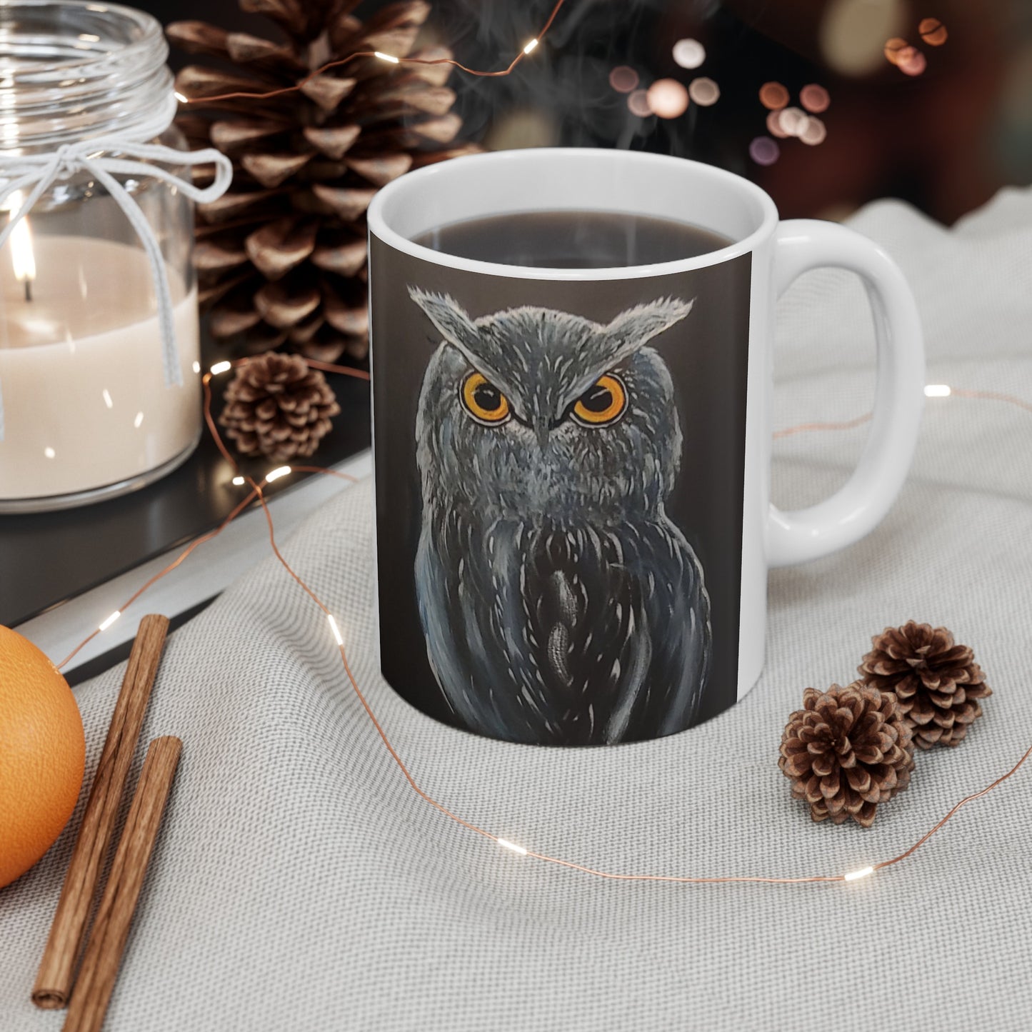 Owl in the Night    Ceramic Mug, (11oz, 15oz)