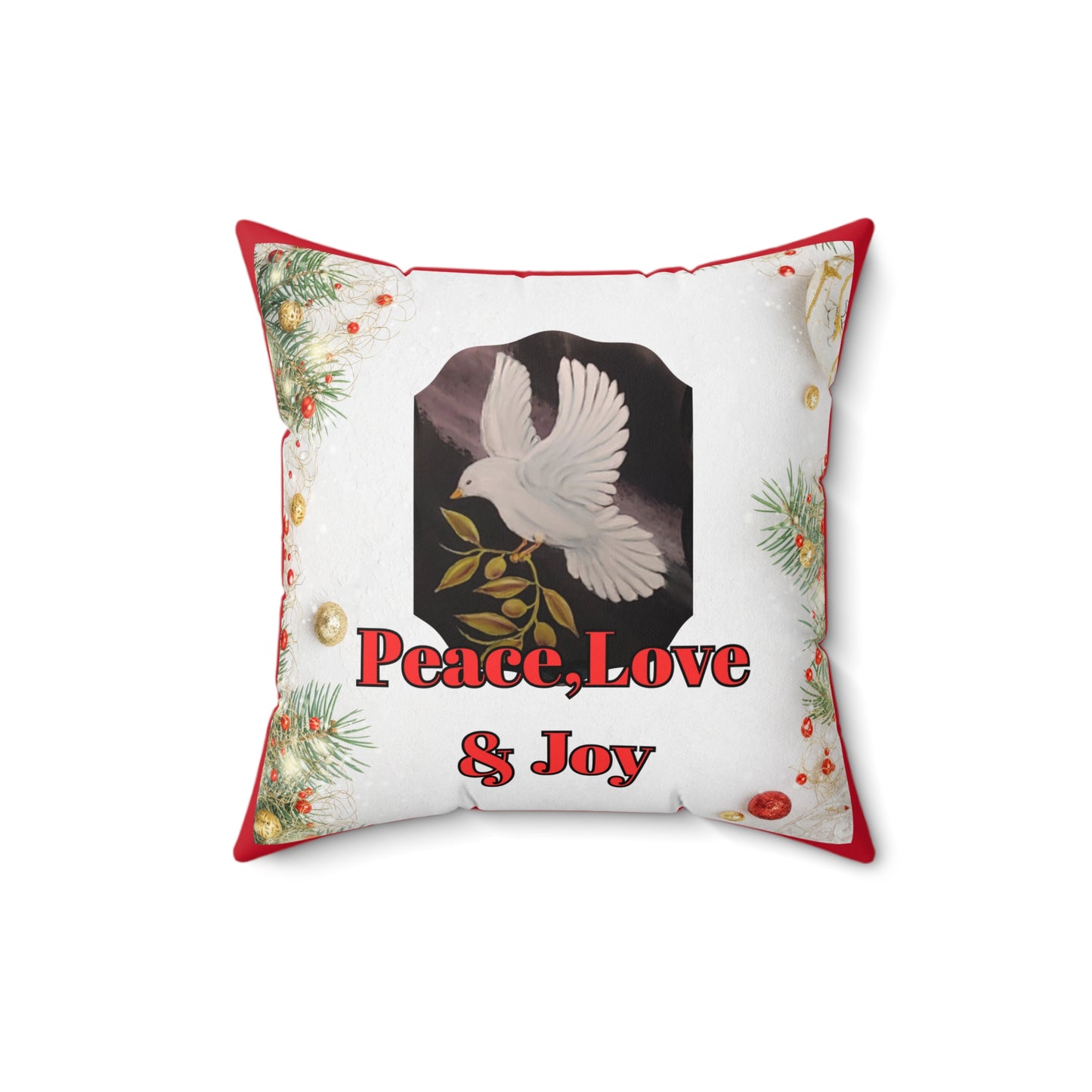 Peace love & Joy pillow Spun Polyester Square Pillow