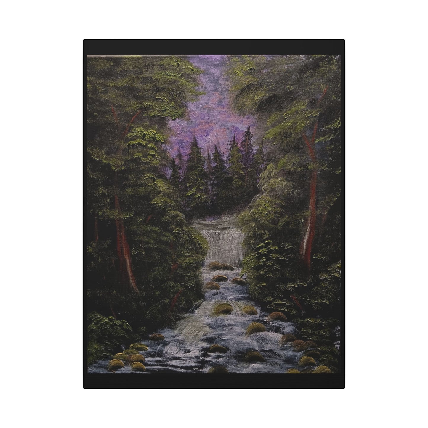 Waterfall Forest Canvas Wall Art — Matte Stretched Nature Print