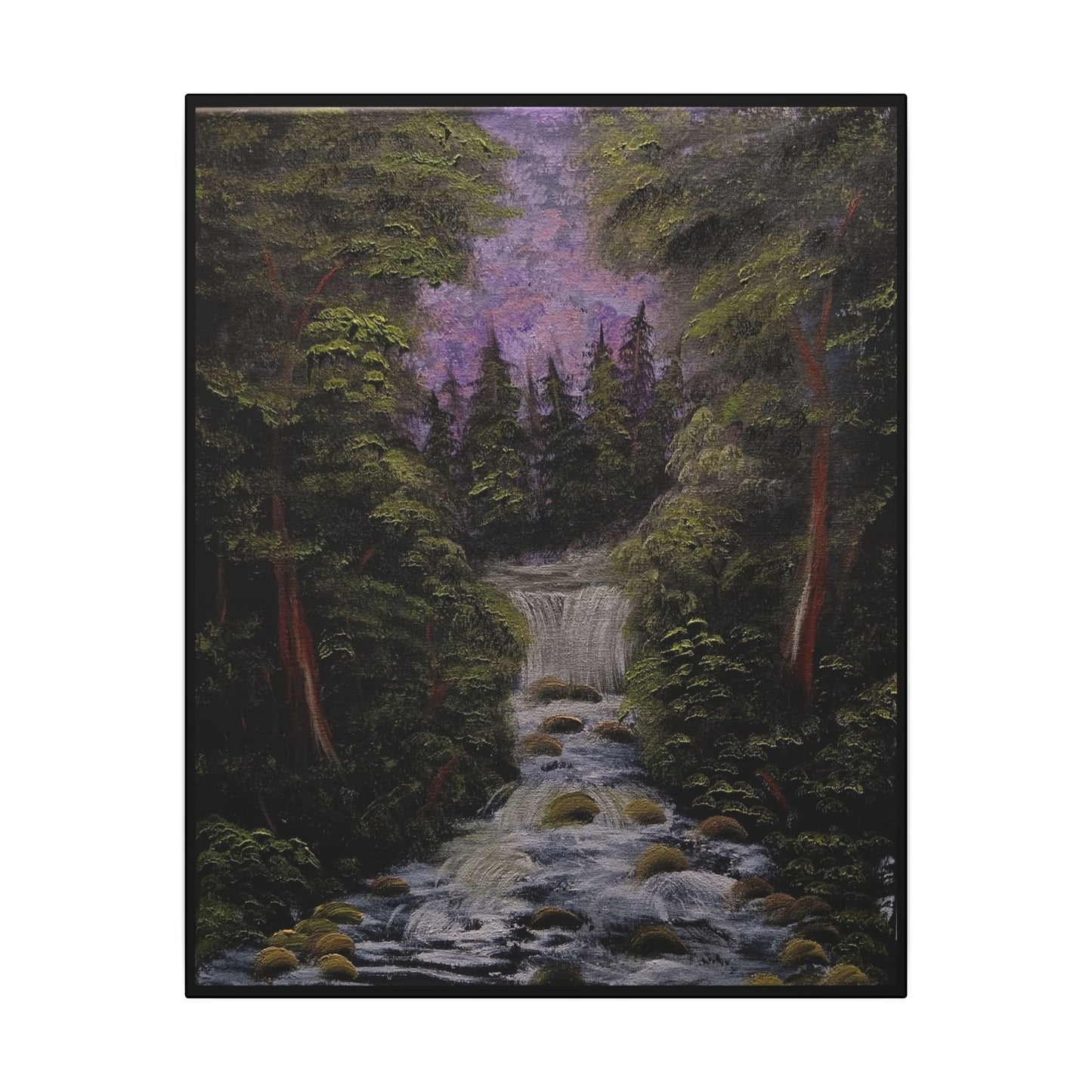 Waterfall Forest Canvas Wall Art — Matte Stretched Nature Print