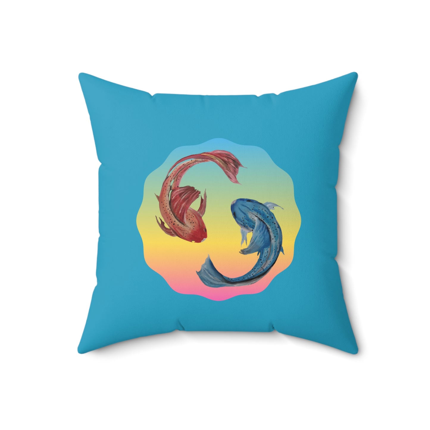 Fire and Ice Fishes...Spun Polyester Square Pillow