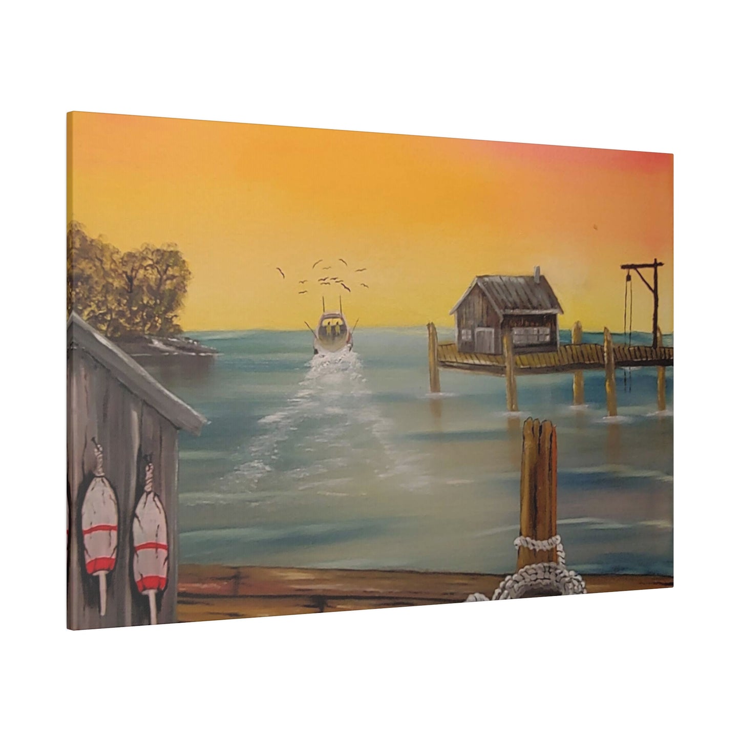 New England Sunrise Matte Canvas, Stretched, 0.75"