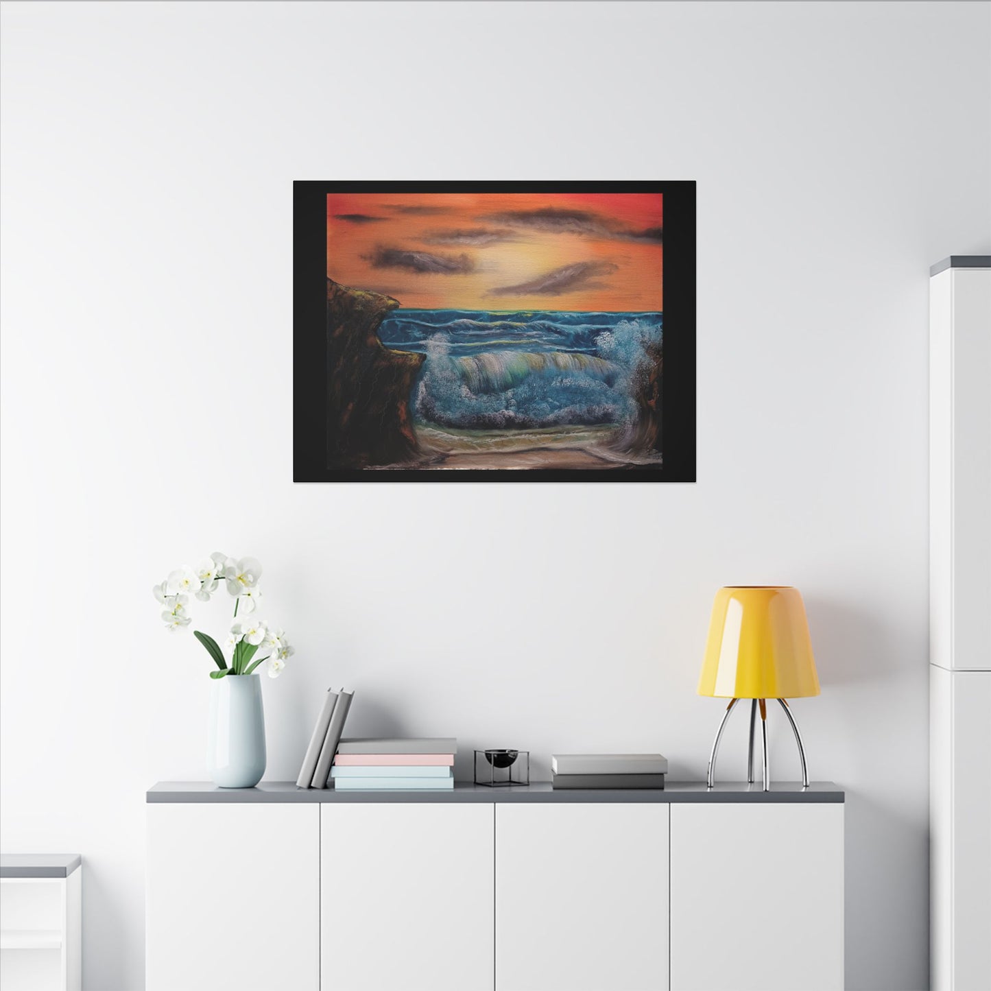Sunset Ocean Wave Canvas Print — Seascape Wall Art