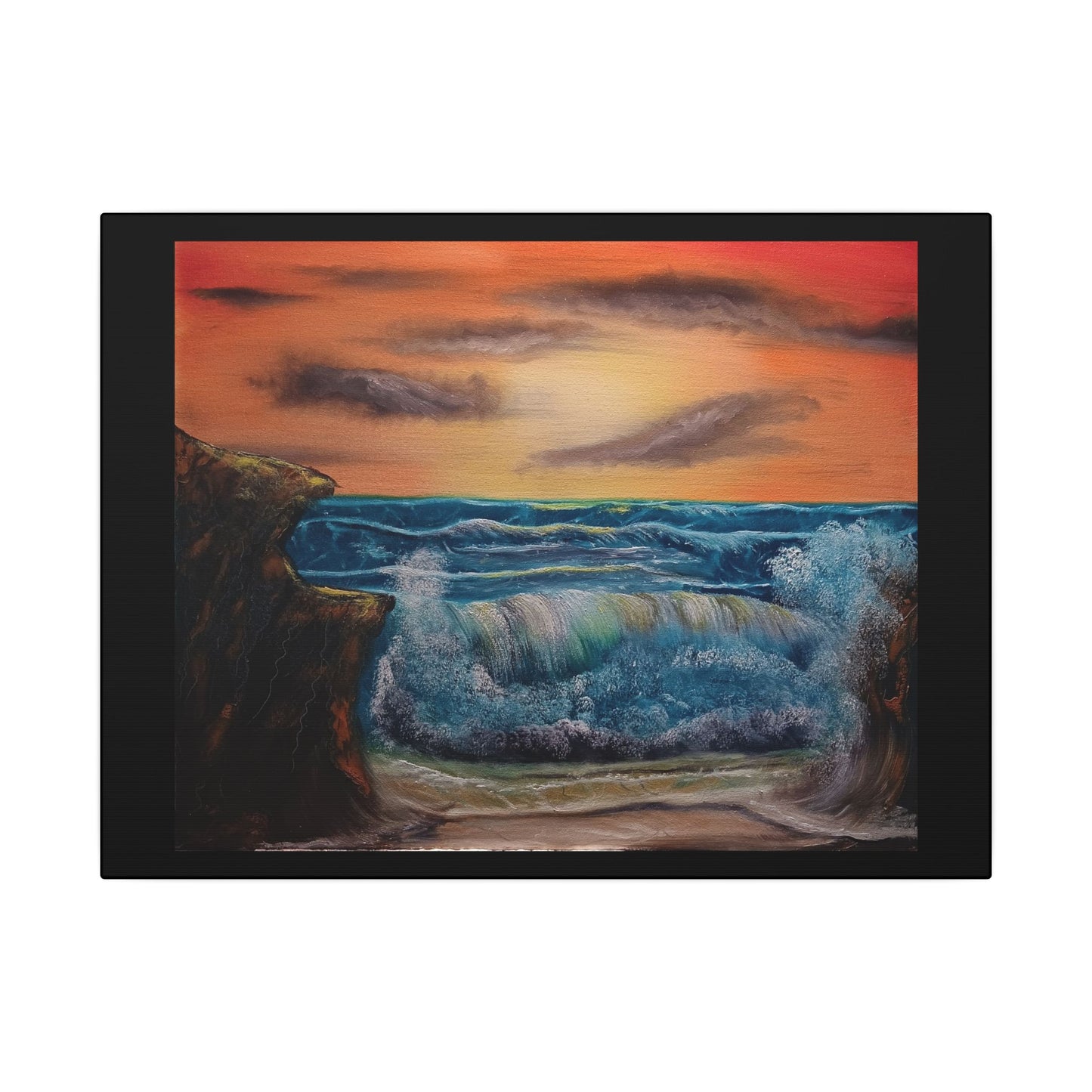 Sunset Ocean Wave Canvas Print — Seascape Wall Art