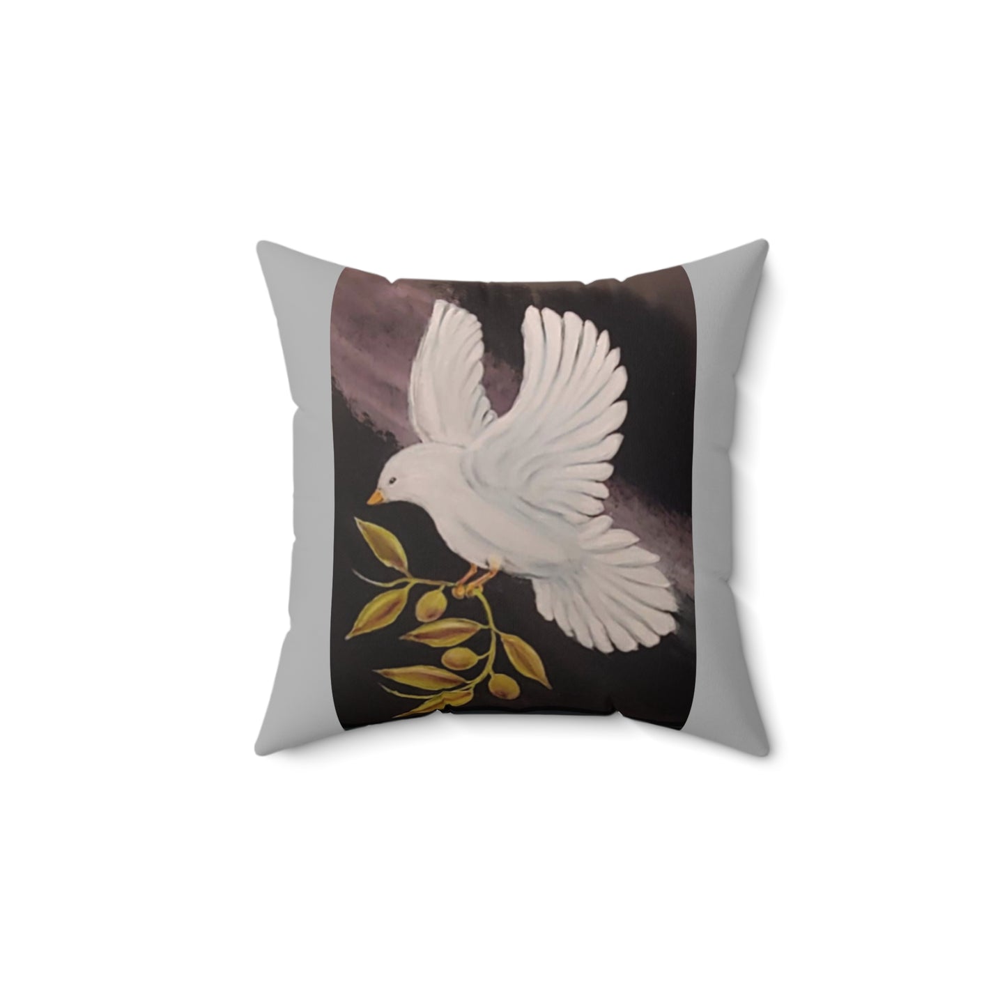 Dove With an Olive Branch...Spun Polyester Square Pillow