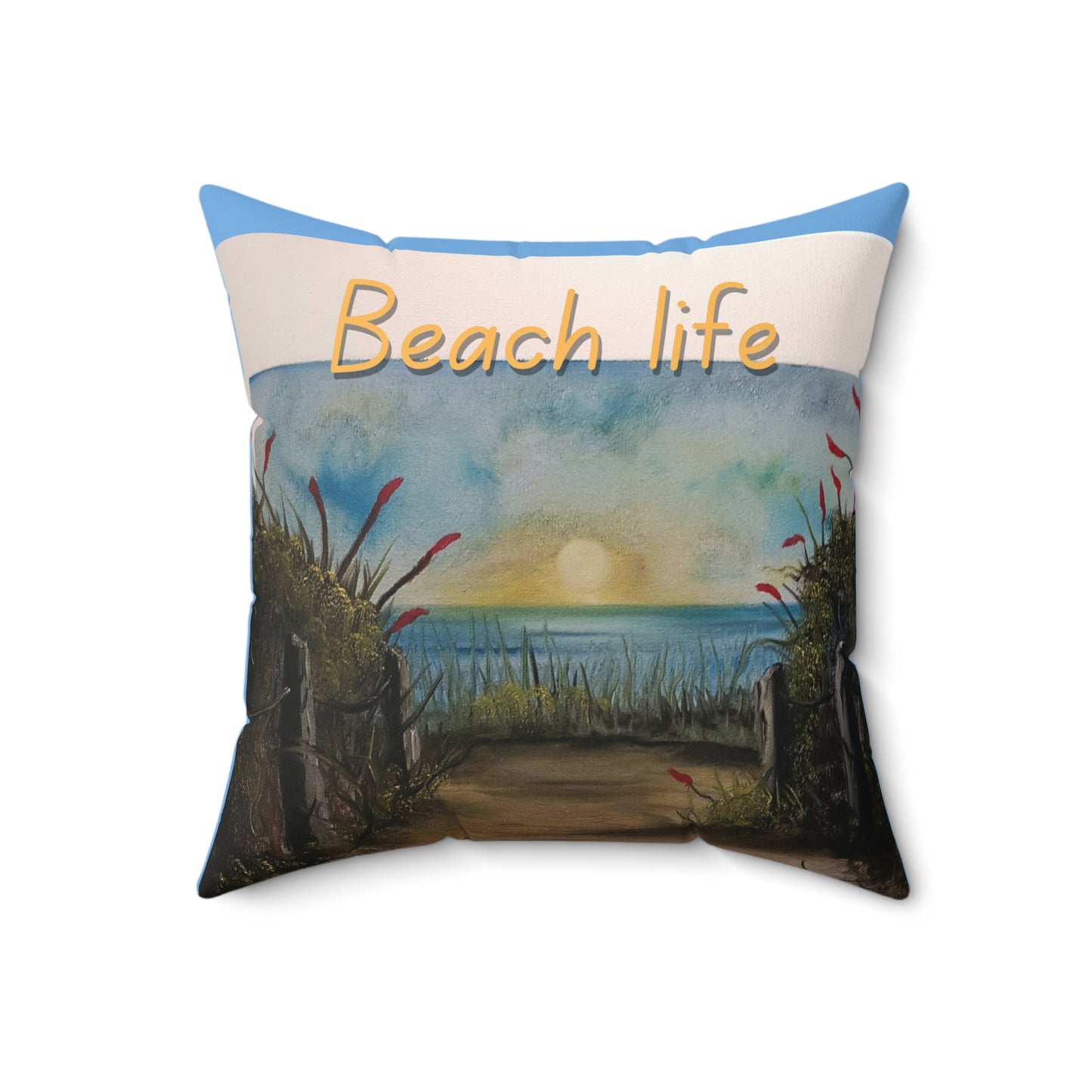 Beach Life Spun Polyester Square Pillow