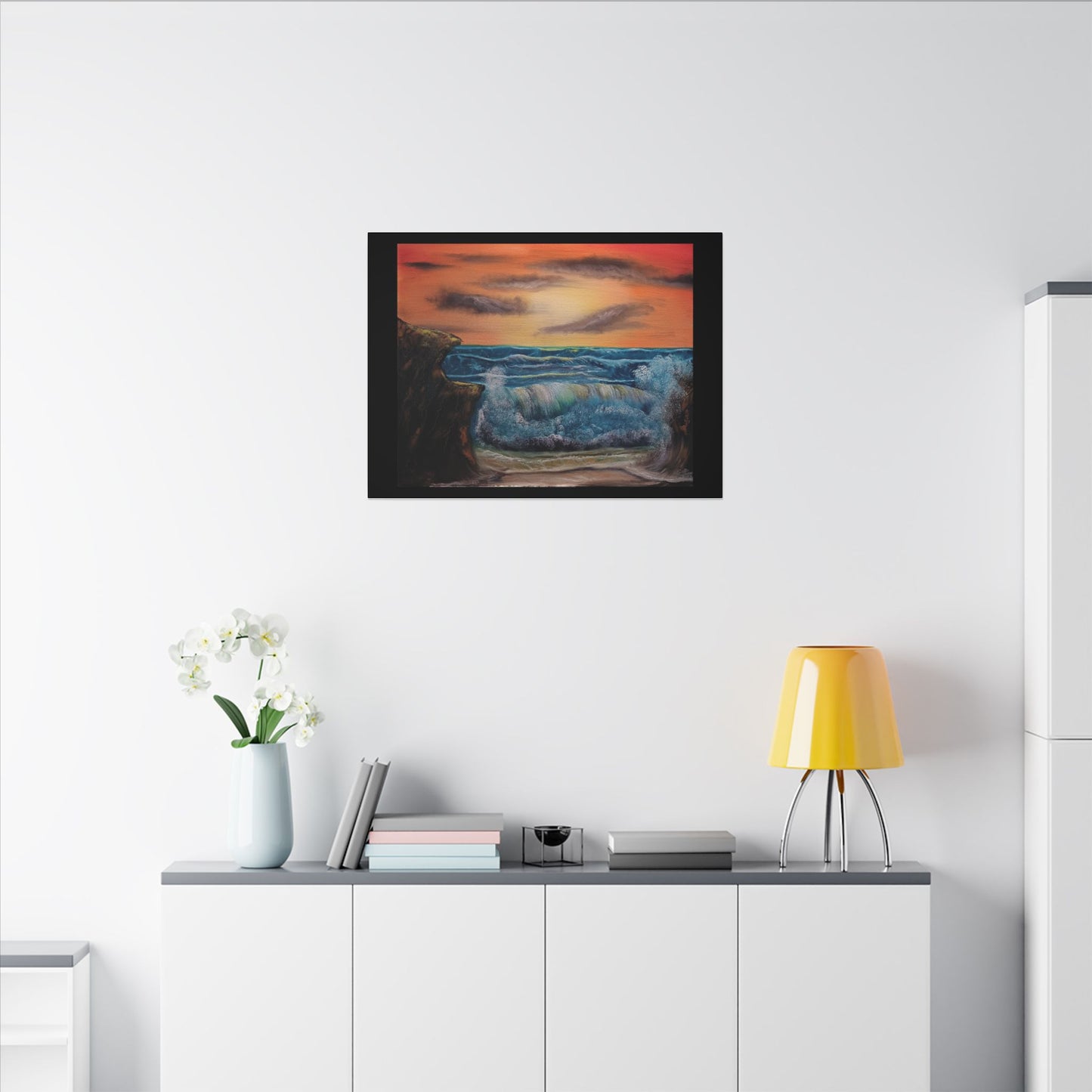 Sunset Ocean Wave Canvas Print — Seascape Wall Art