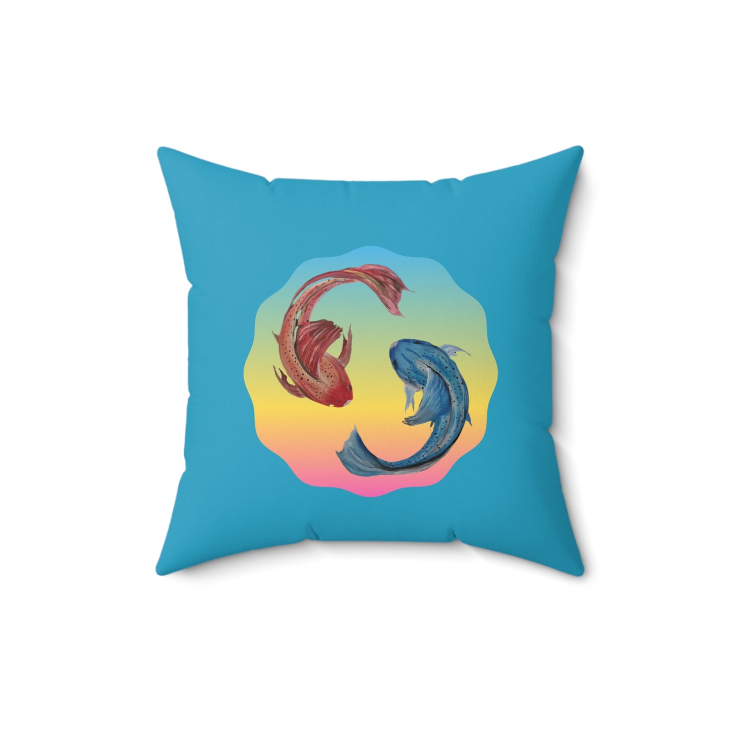 Fire and Ice Fishes...Spun Polyester Square Pillow