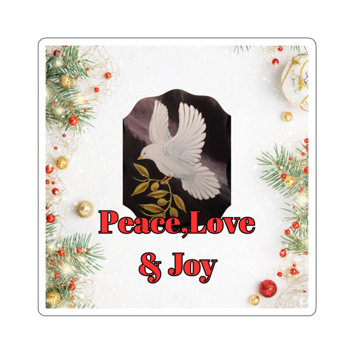 Peace Love & Joy Kiss-Cut Stickers