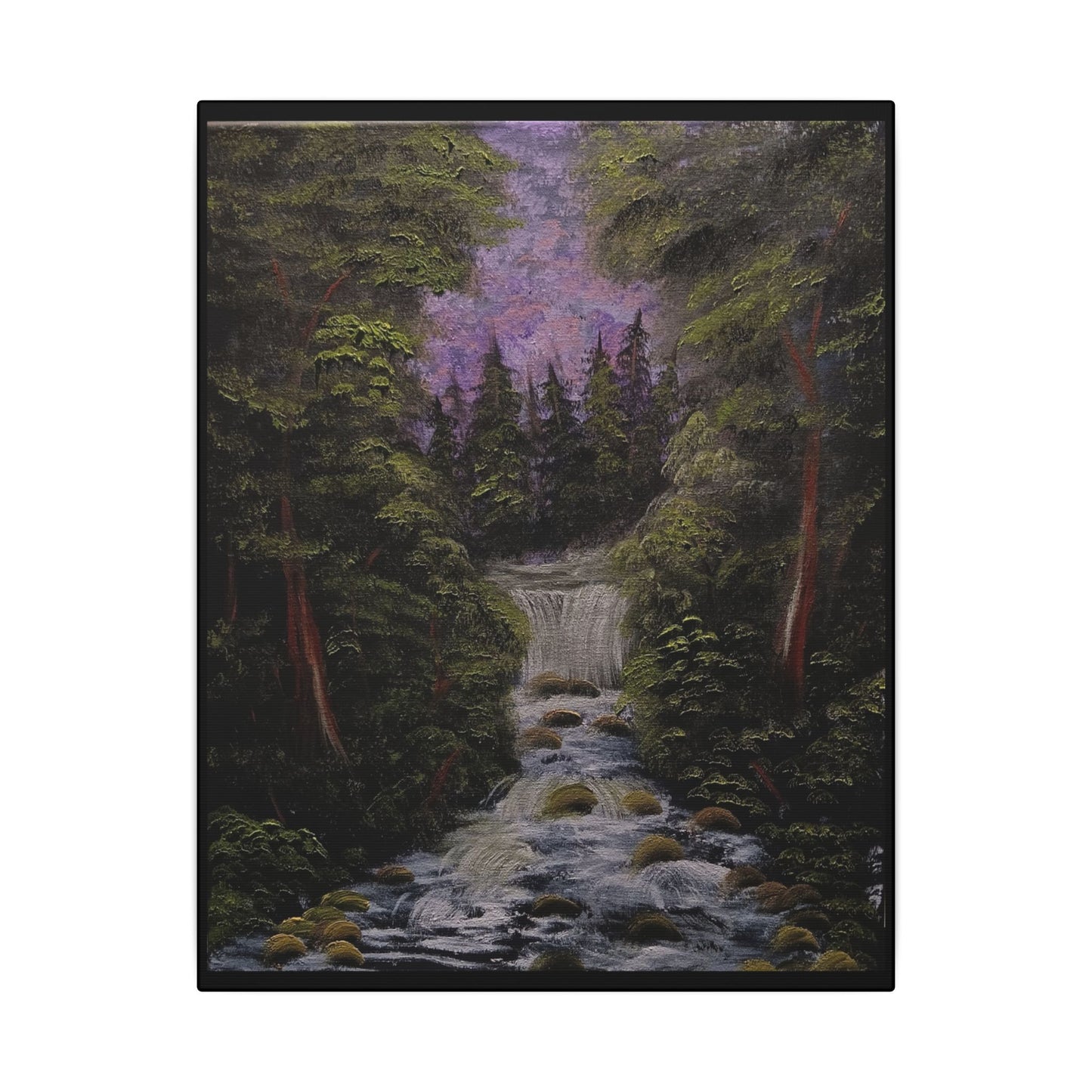 Waterfall Forest Canvas Wall Art — Matte Stretched Nature Print