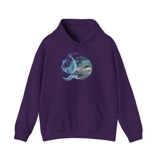 Dolphins at night...Unisex Heavy Blend™ Hooded Sweatshirt