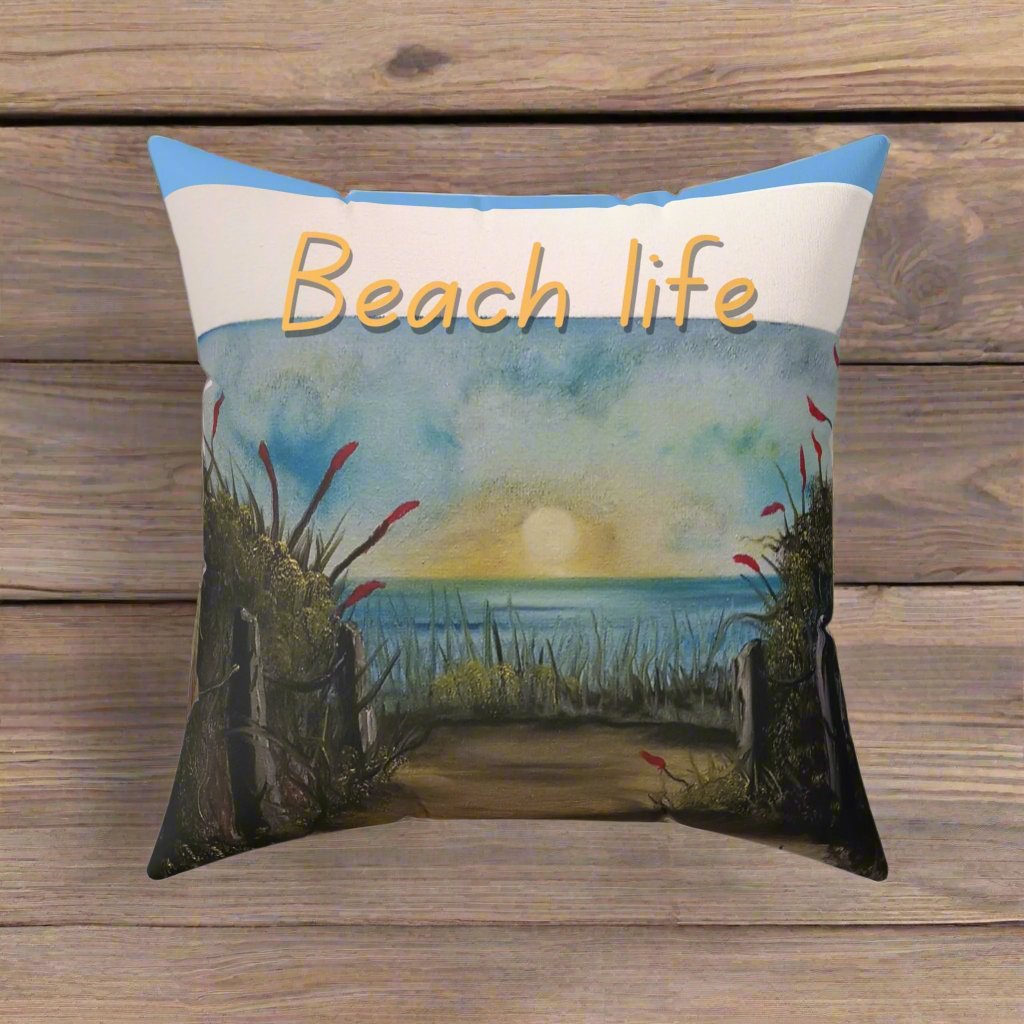 Beach Life Spun Polyester Square Pillow