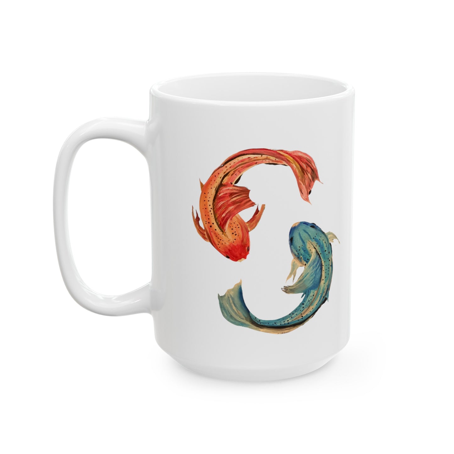 Fire & Ice Fishes Ceramic Mug, (11oz, 15oz)