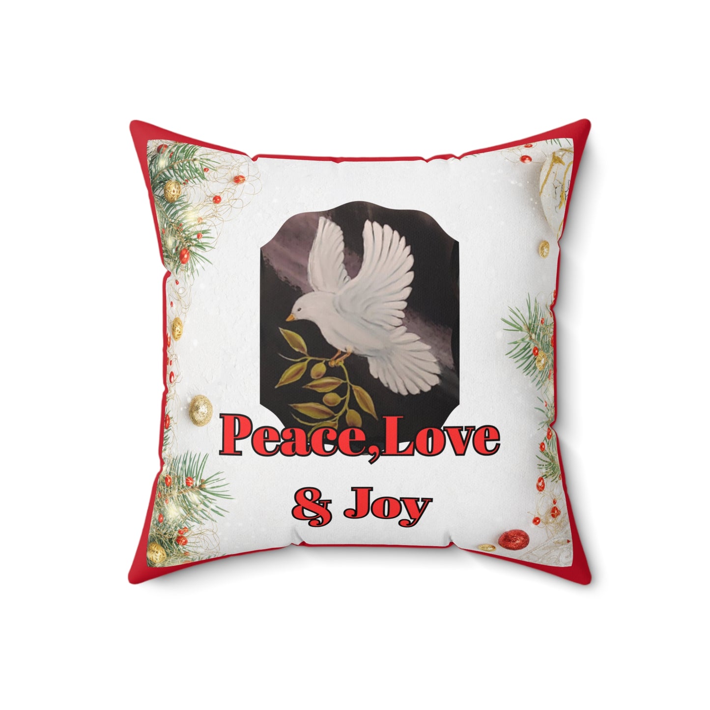 Peace love & Joy pillow Spun Polyester Square Pillow