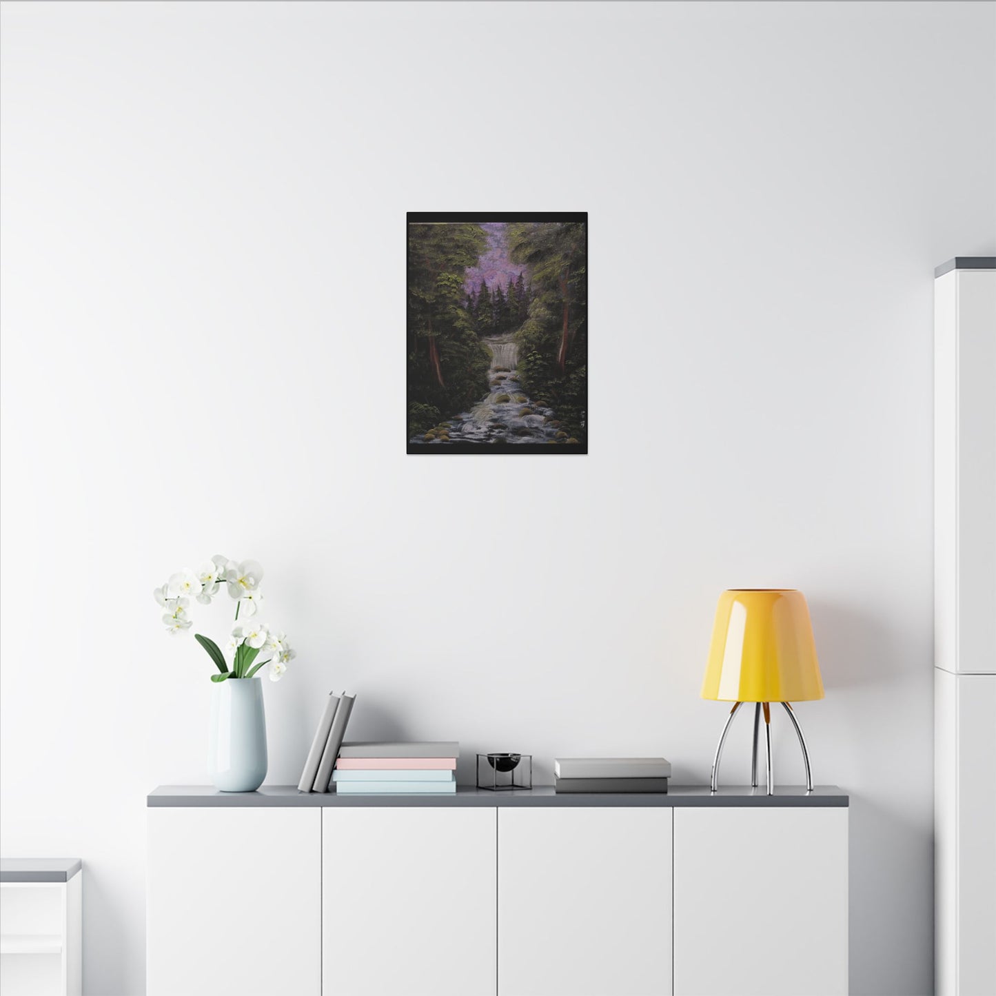 Waterfall Forest Canvas Wall Art — Matte Stretched Nature Print