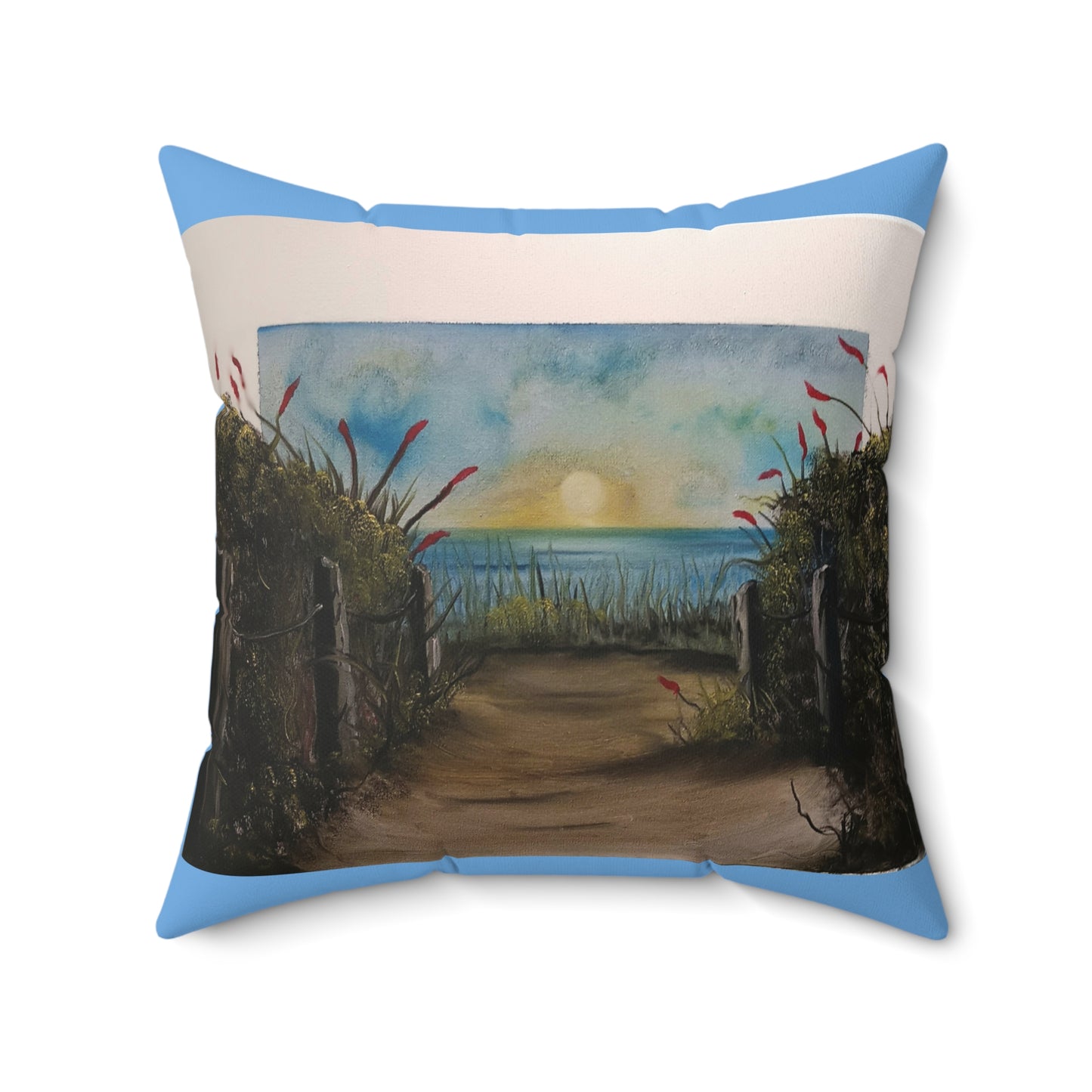 Day at the Beach...Spun Polyester Square Pillow