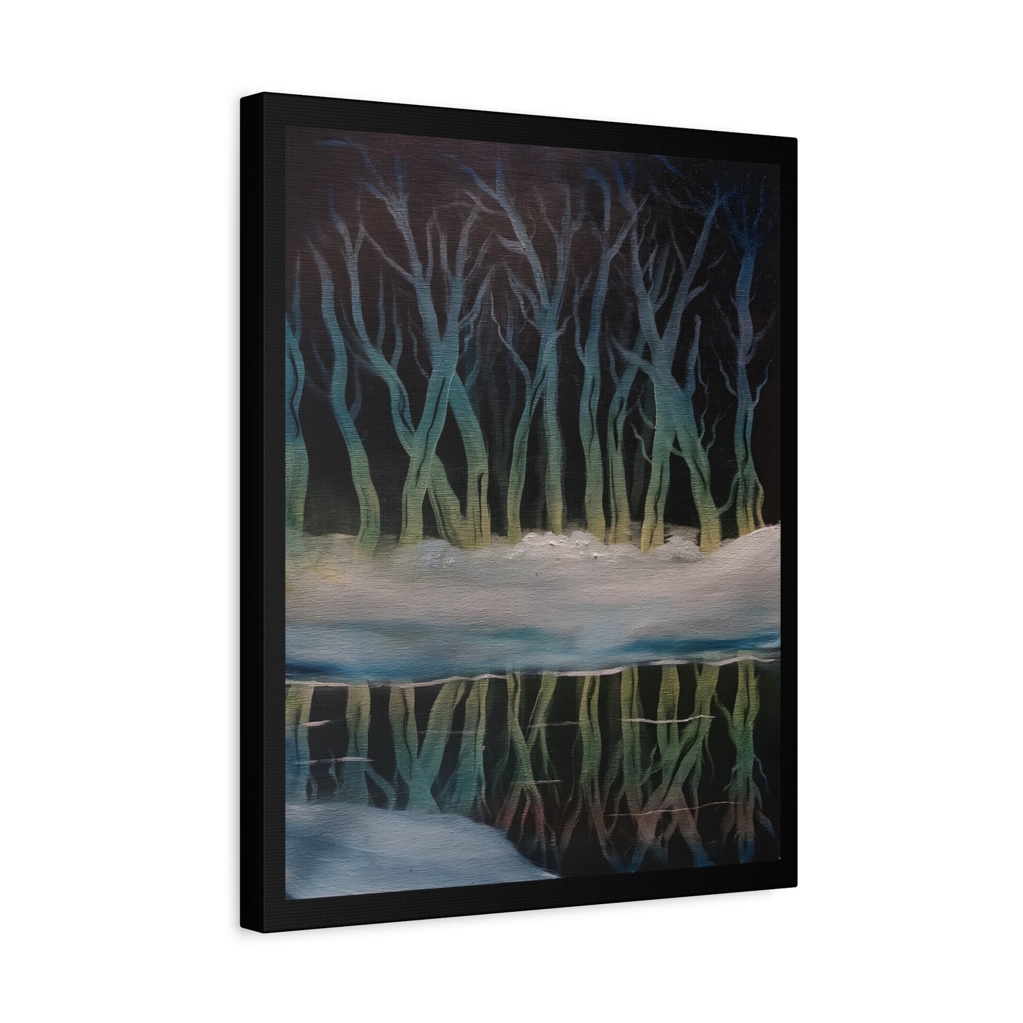 Winter Forest Reflection Matte Canvas Wall Art