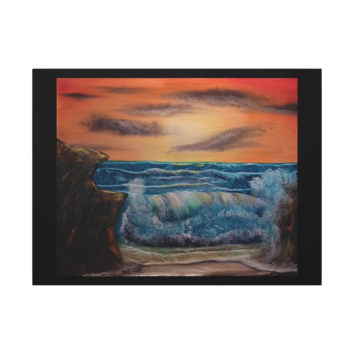 Sunset Ocean Wave Canvas Print — Seascape Wall Art