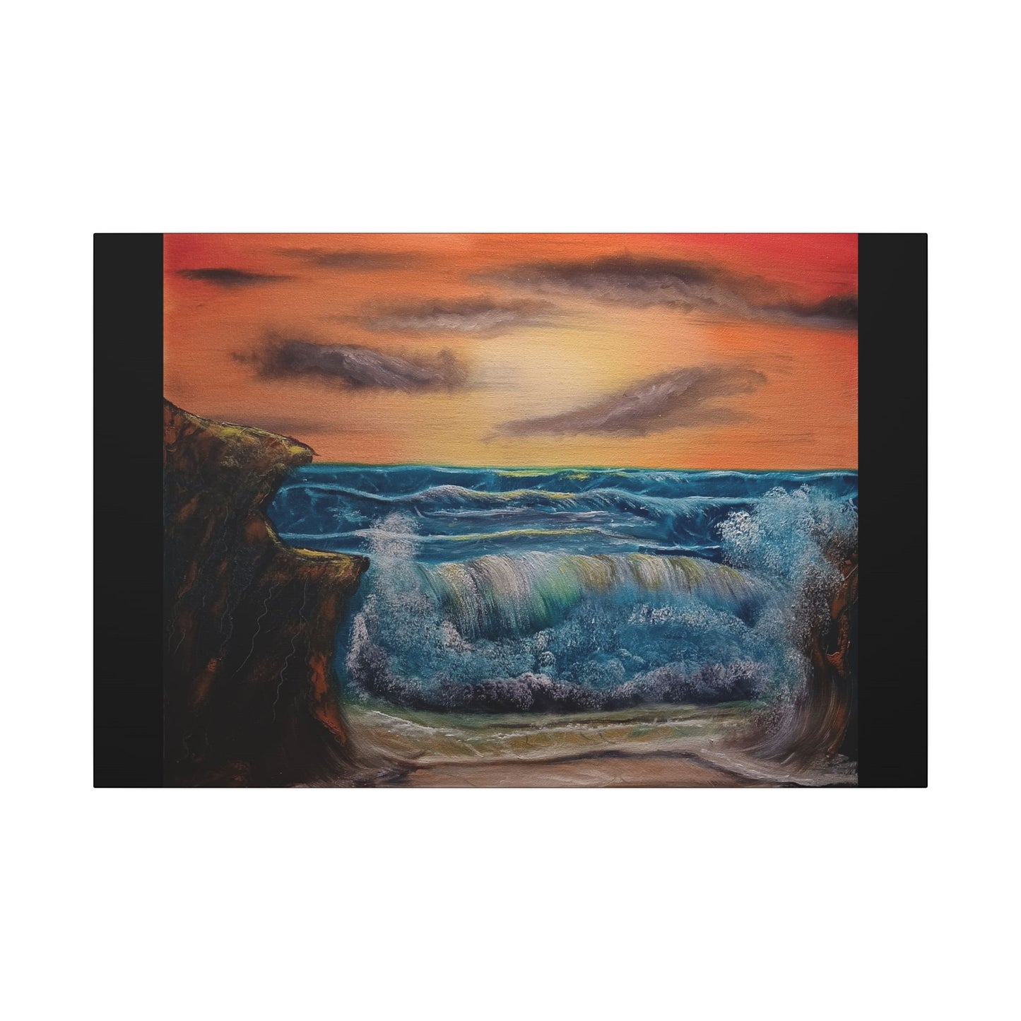 Sunset Ocean Wave Canvas Print — Seascape Wall Art